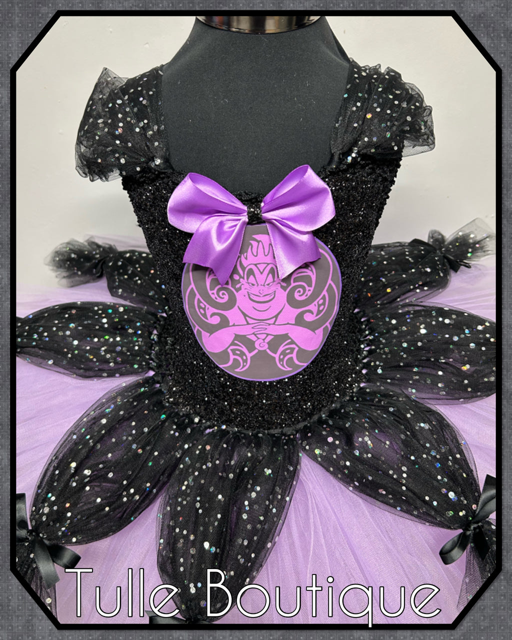 Girls toddlers Ursula tutu dress, sea witch ballgown, fancy dress costume