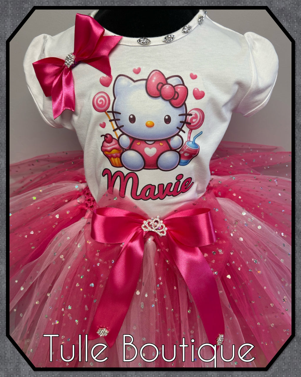 Girls toddlers Hello Kitty birthday tutu outfit fancy dress costume