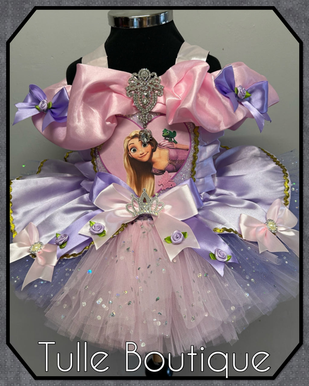 Girls toddlers Rapunzel Pink and lilac Princess tutu dress, birthday ballgown, fancy dress costume