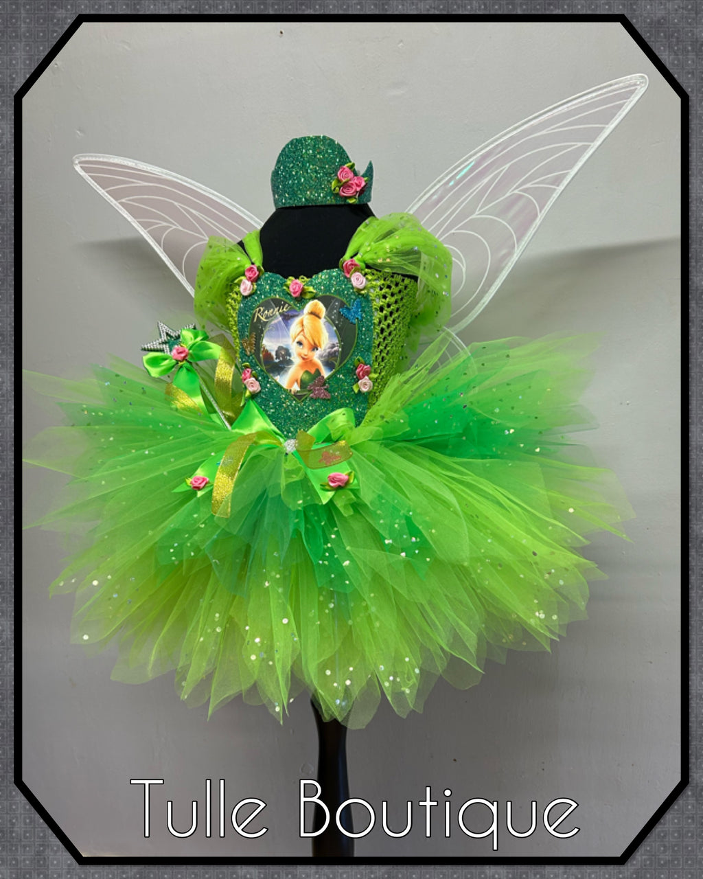 Girls toddlers Tinkerbell green  tutu dress, ballgown, fancy dress costume