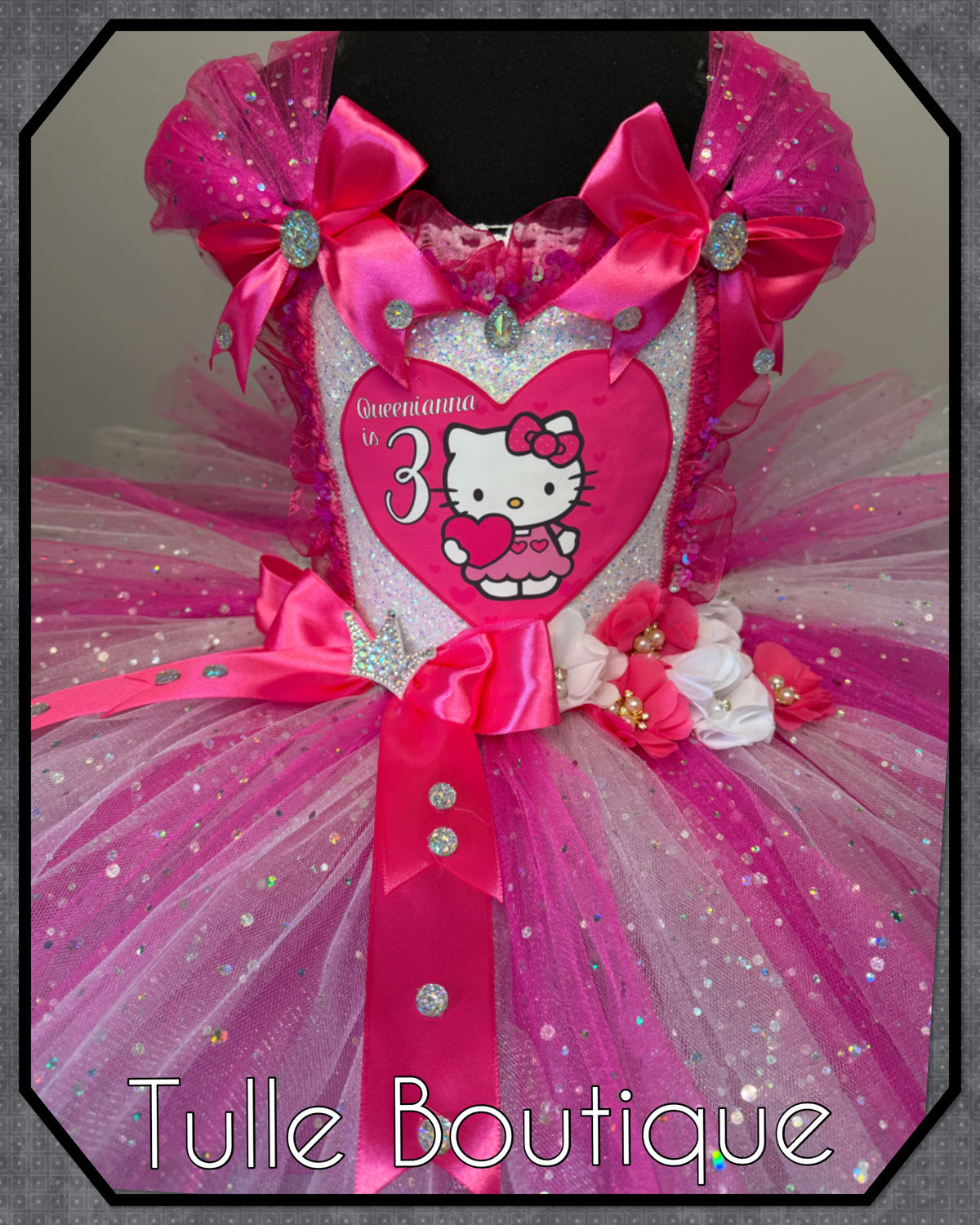 Girls toddlers Hello Kitty birthday tutu dress, ballgown, fancy dress costume