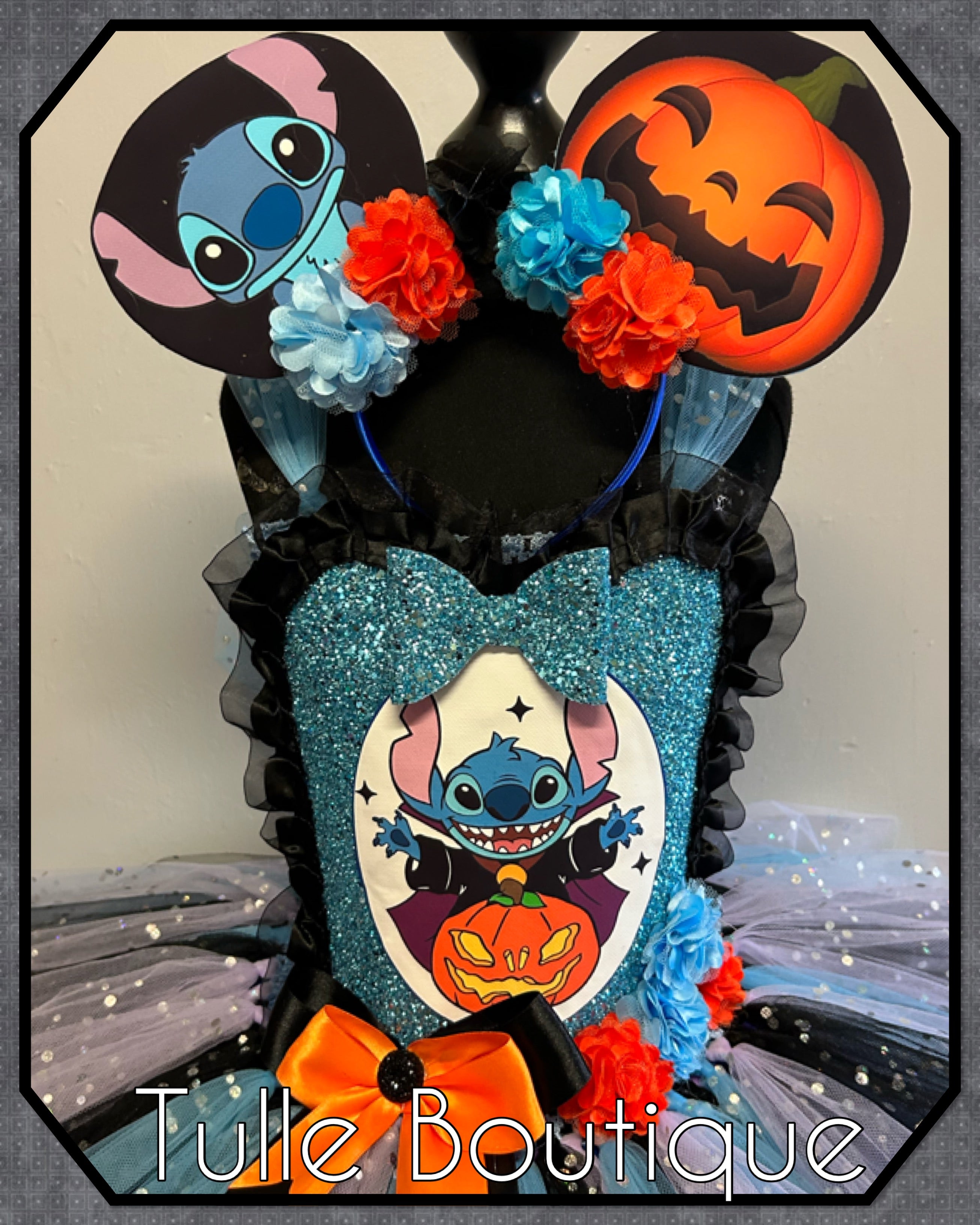Girls toddlers Halloween scary Stitch tutu dress, ballgown, fancy dress costume