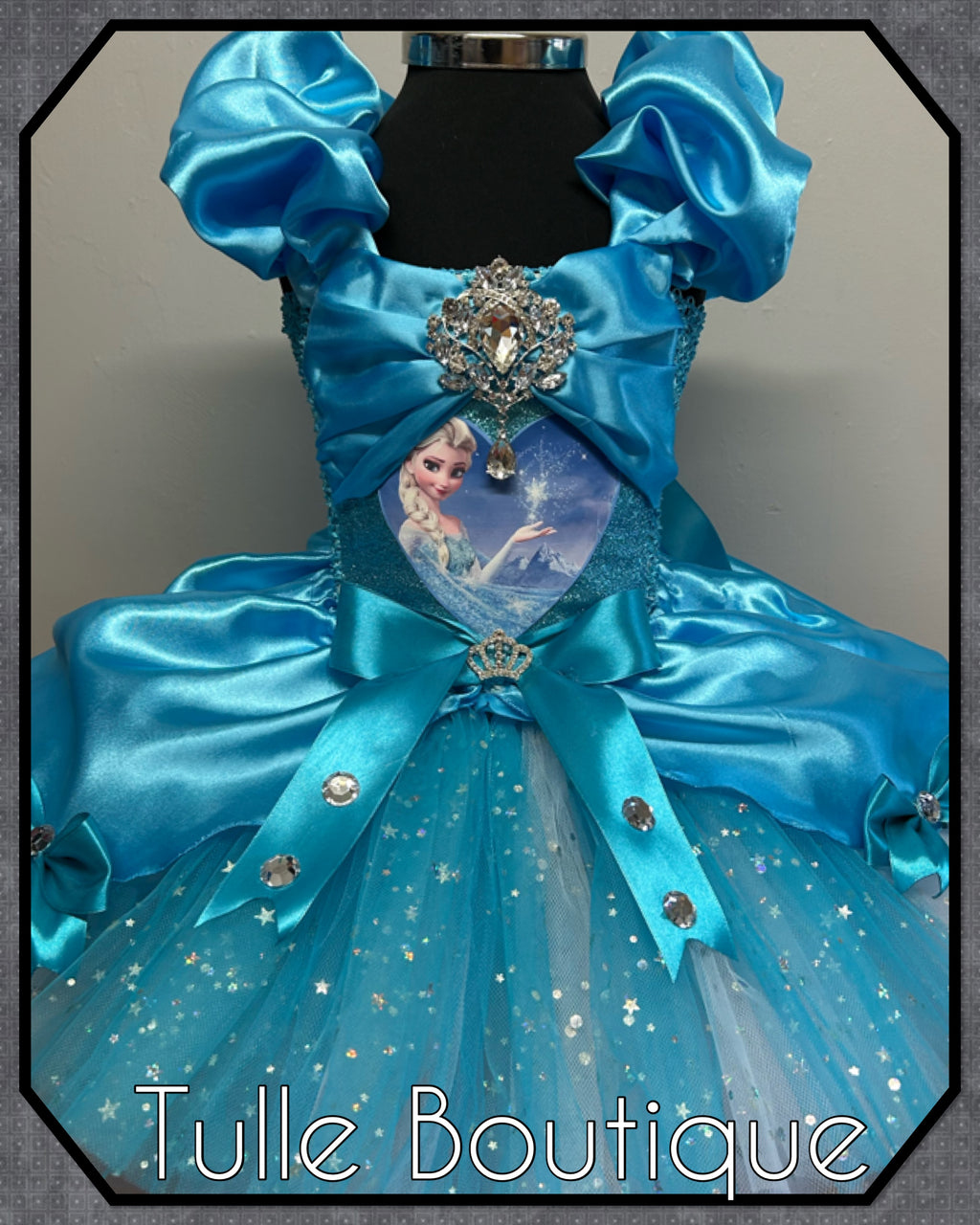 Girls toddlers Princess Elsa satin tutu dress, frozen ballgown, fancy dress costume