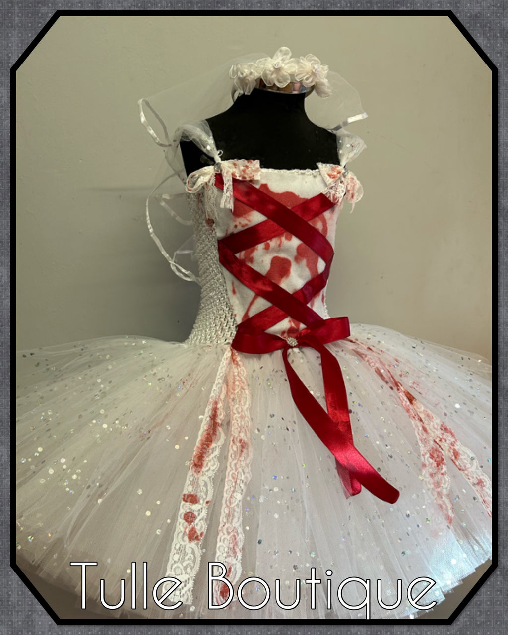 Girls toddlers zombie corpse bride tutu dress, ballgown, wedding fancy dress costume