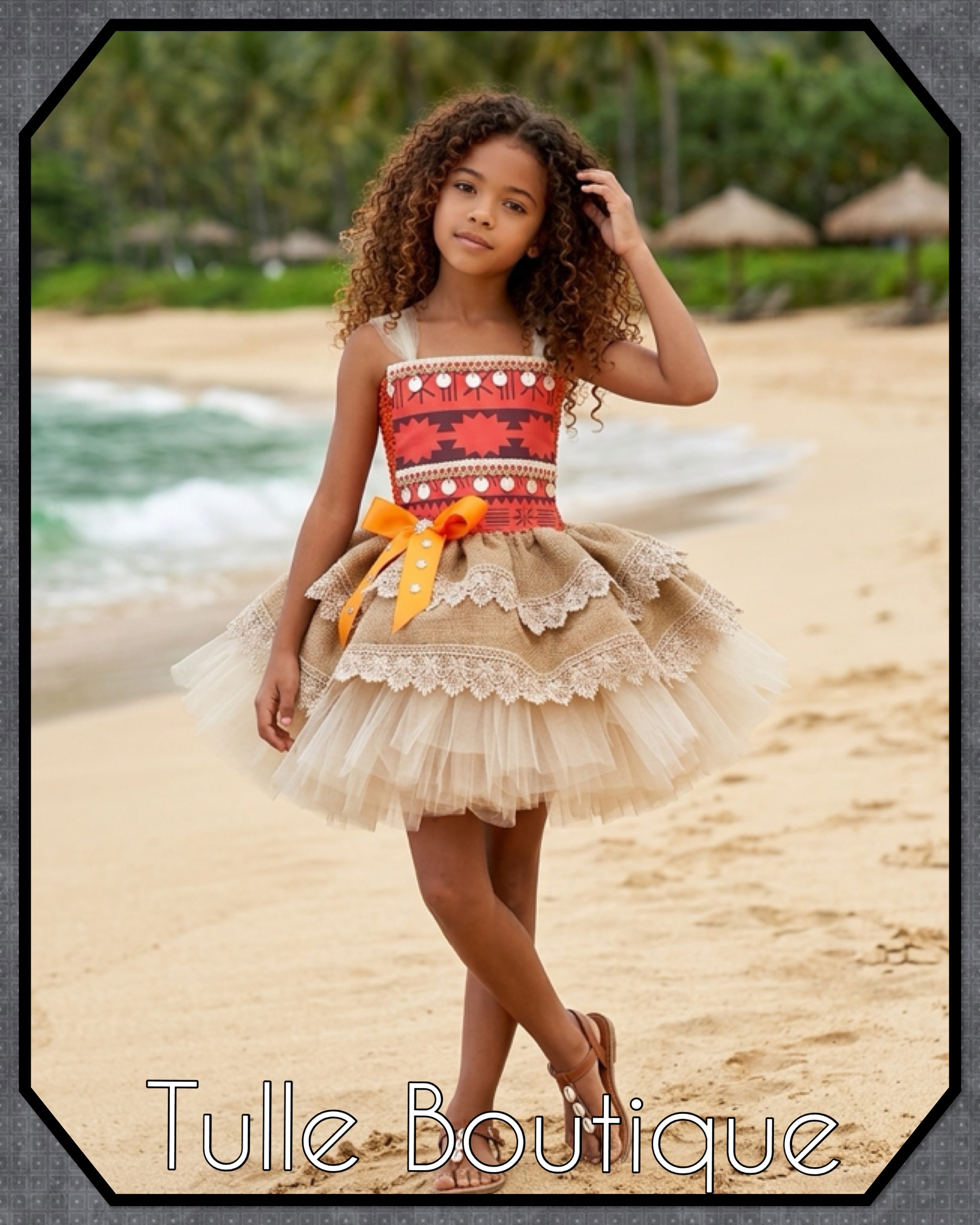 Girls toddlers Moana tutu dress, ballgown, fancy dress costume