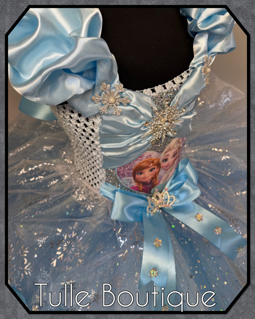 Girls toddlers Princess Elsa sky blue satin tutu dress, frozen ballgown, fancy dress costume