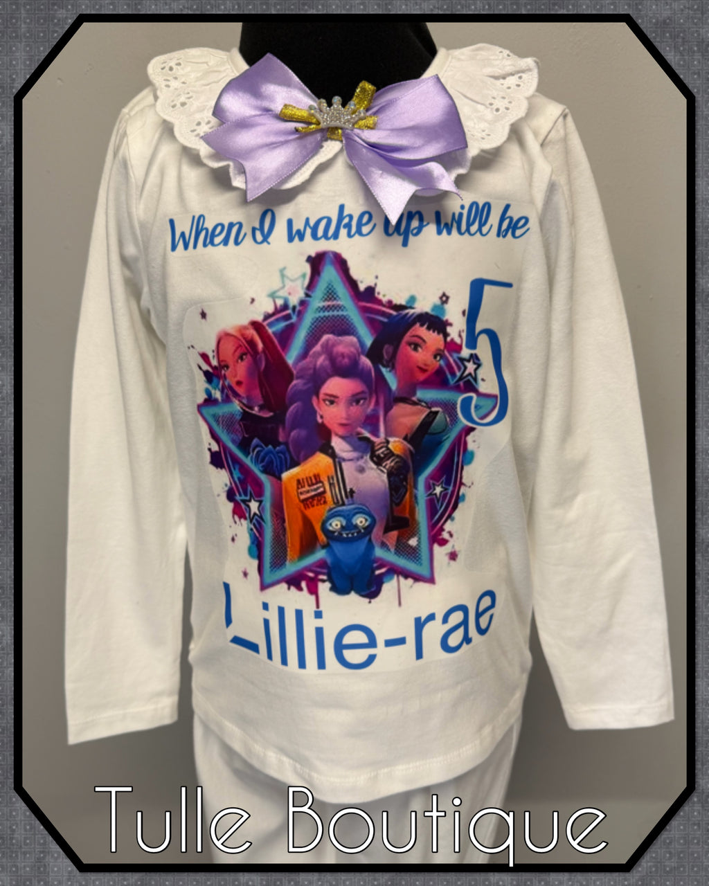Girls toddlers Kpop demon hunters when I wake up birthday personalised pjs