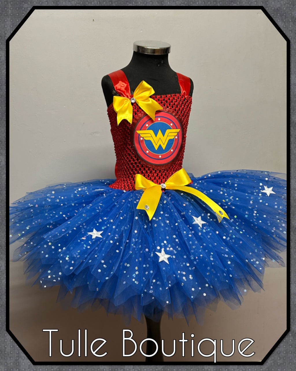 Girls toddlers Wonder Woman tutu dress, ballgown, fancy dress costume