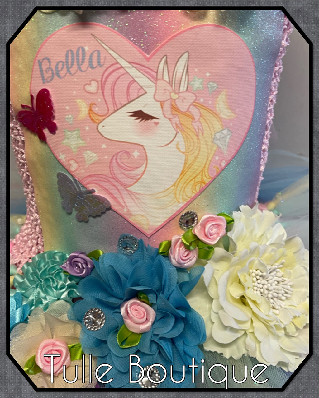 Girls toddlers Floral pastel unicorn tutu dress,ballgown, fancy dress costume