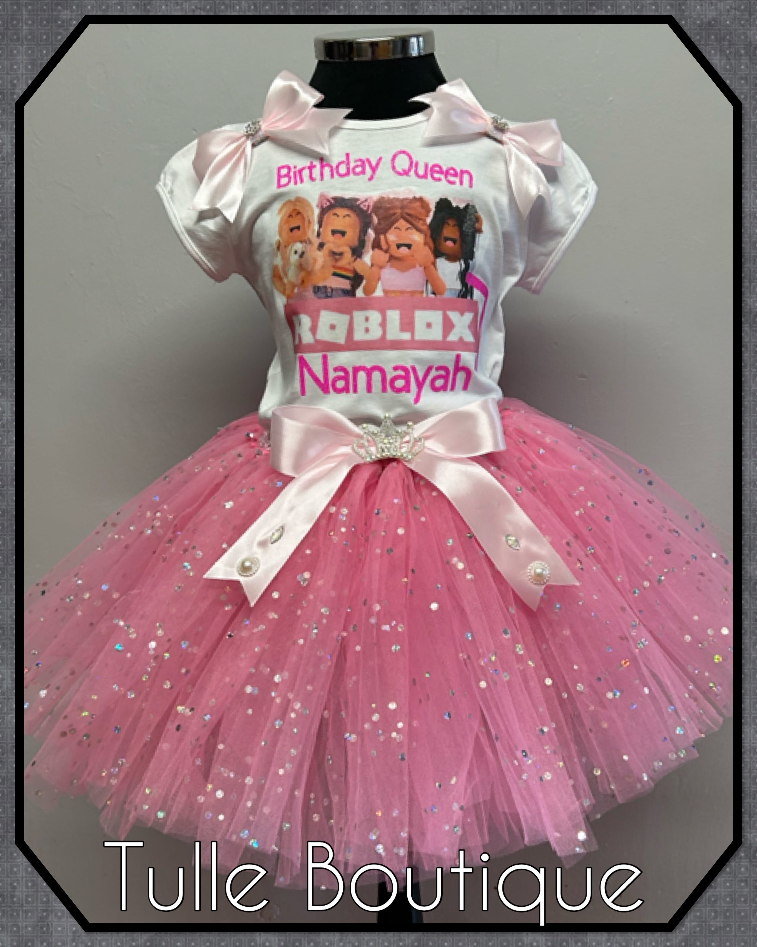 Girls toddlers Roblox’s birthday tutu outfit fancy dress costume