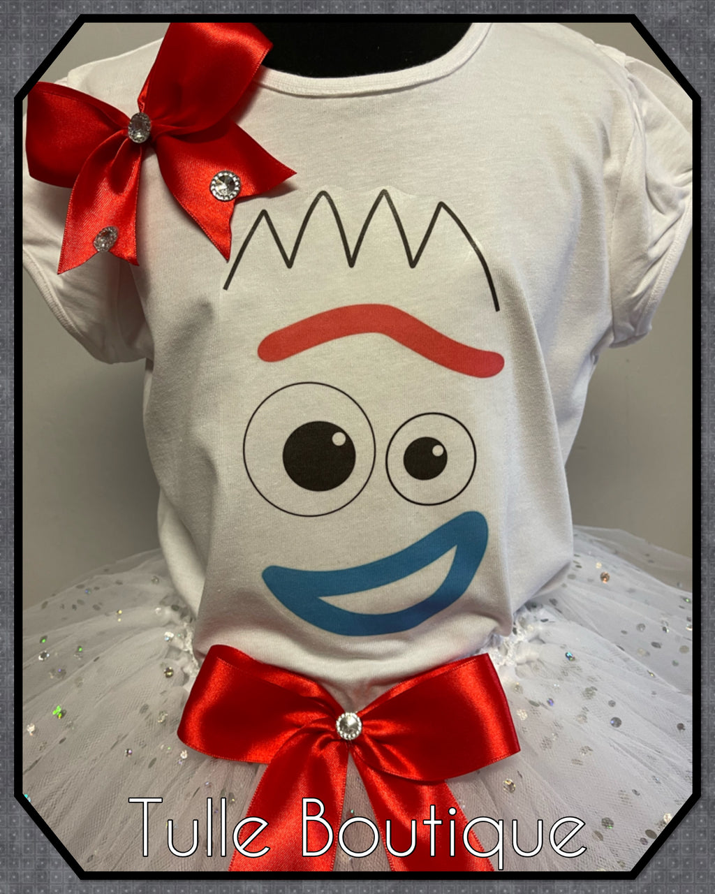 Girls toddlers Toy Story Forky birthday tshirt and tutu outfit fancy dress costume
