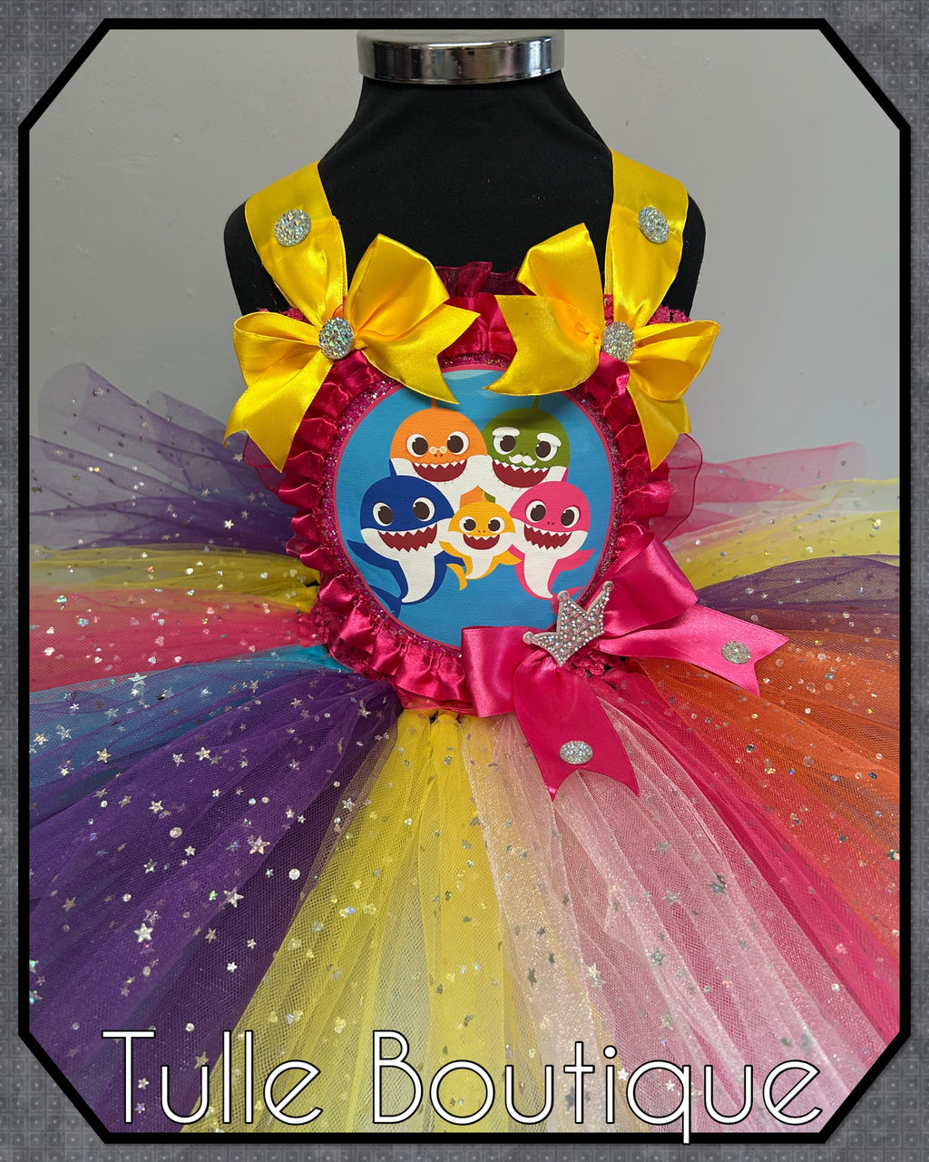 Girls toddlers Princess Baby Shark sparkle tutu dress, ballgown,fancy dress costume