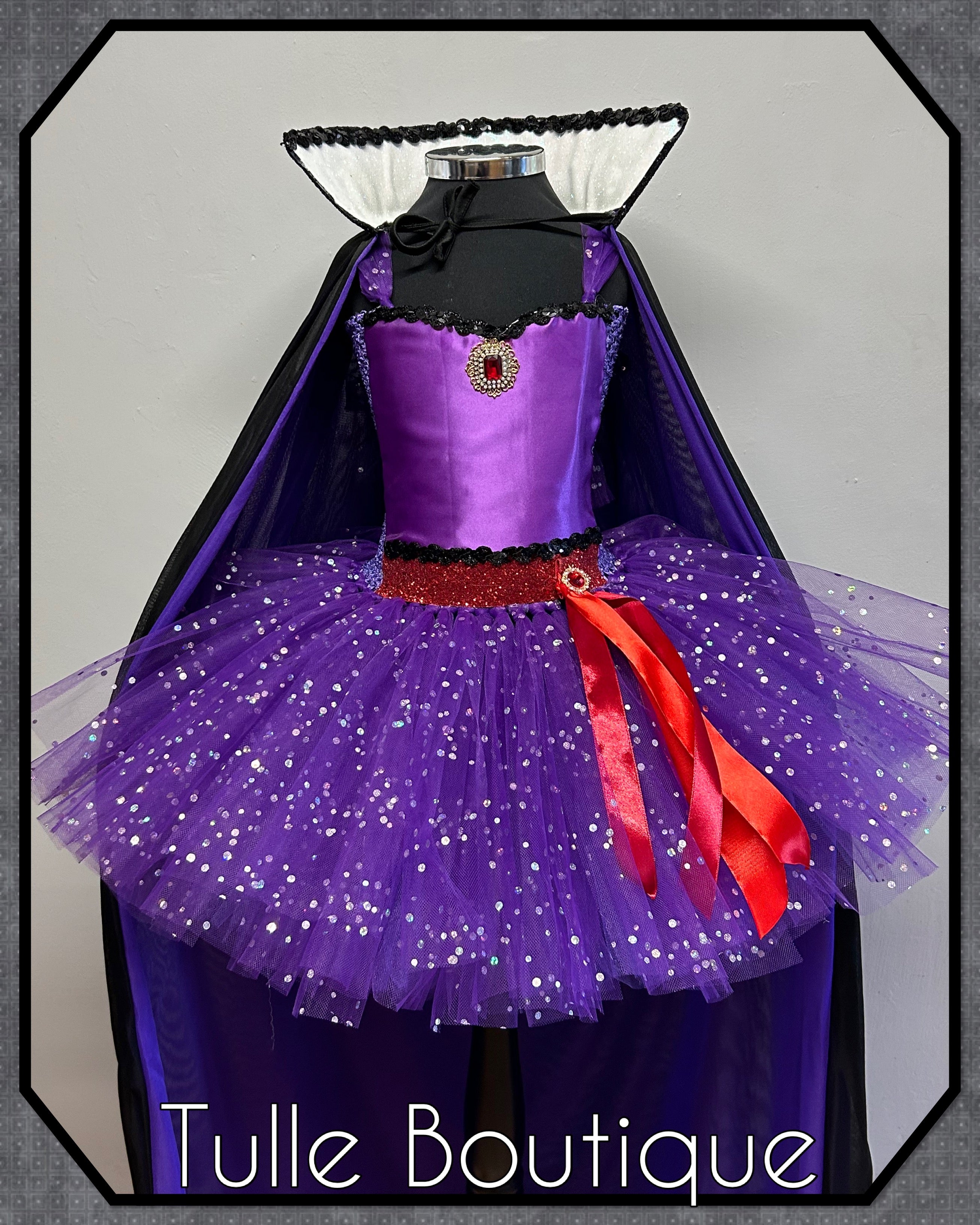 Girls toddlers Evil Queen tutu dress, ballgown, fancy dress costume