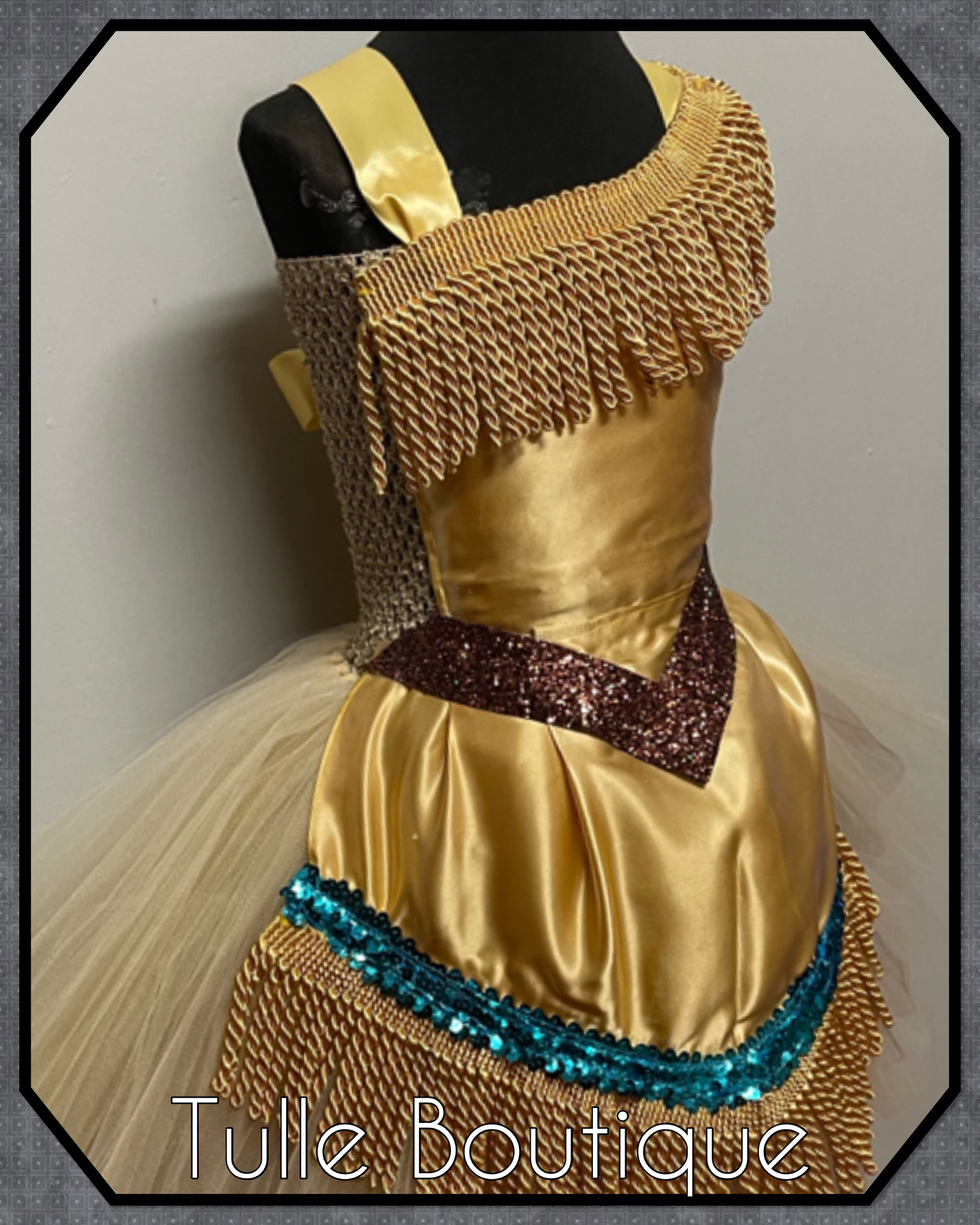 Girls toddlers Pocahontas tutu dress, ballgown, fancy dress costume