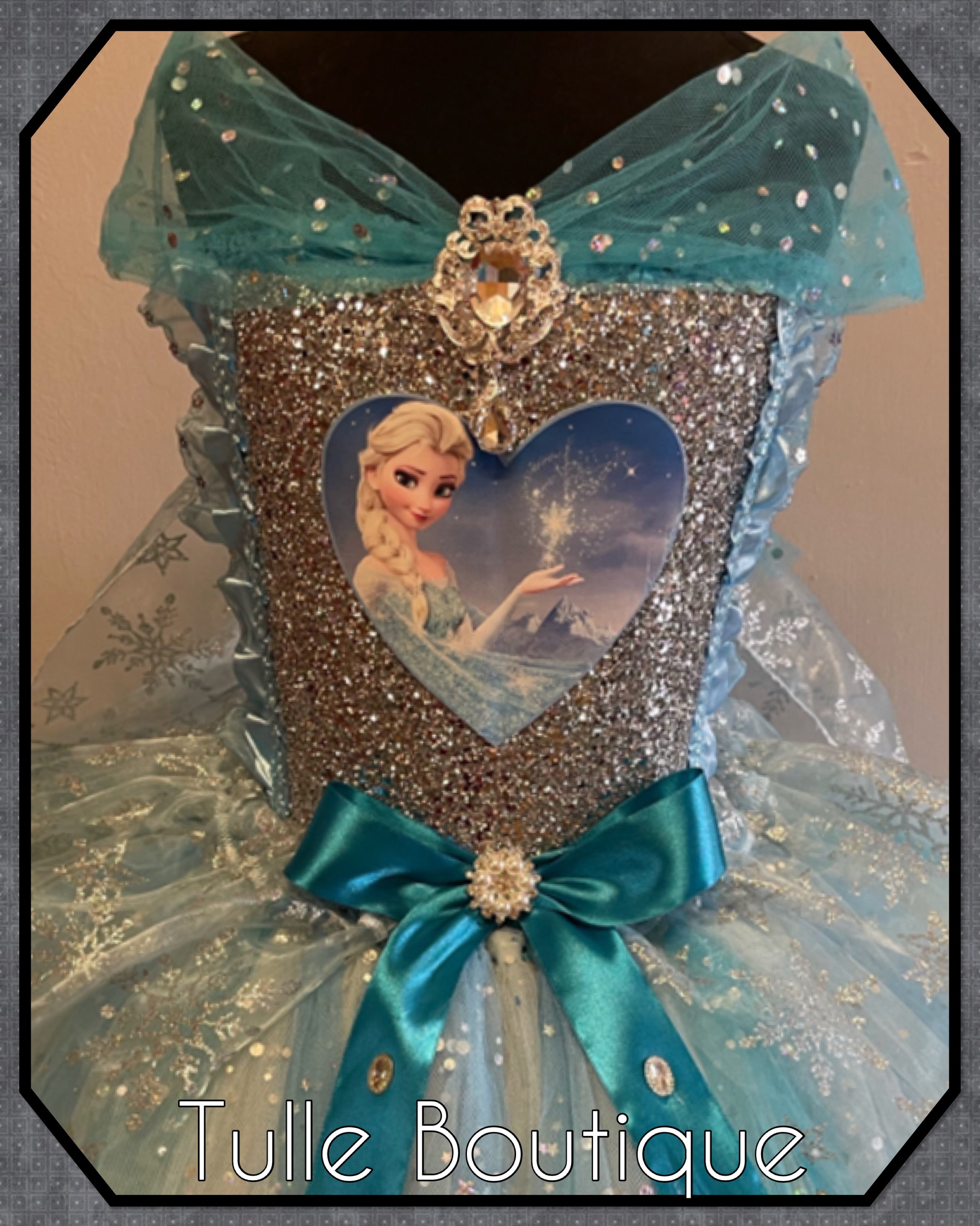 Girls toddlers Princess Elsa frozen tutu dress, ballgown, fancy dress costume full length