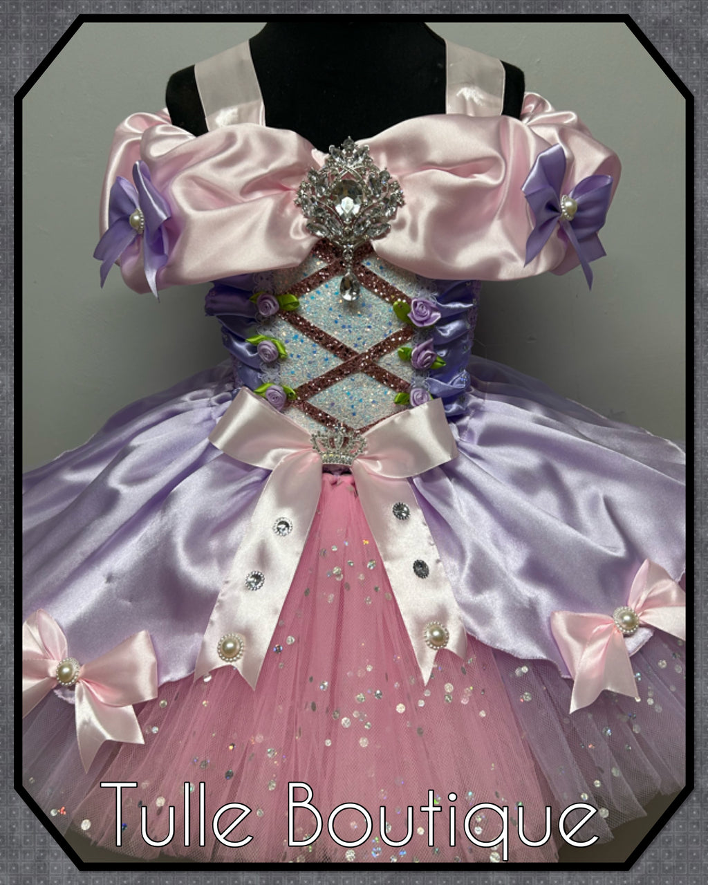 Girls toddlers Rapunzel Pink and lilac Princess tutu dress, birthday ballgown, fancy dress costume