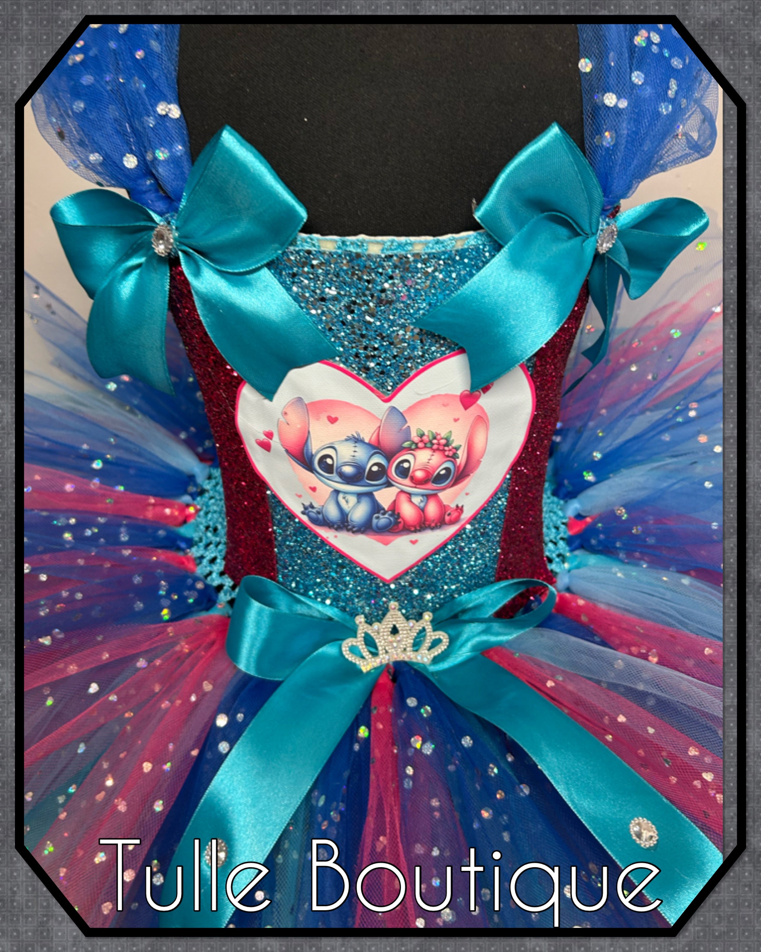 Girls toddlers Stitch and Angel tutu dress, ballgown, fancy dress costume