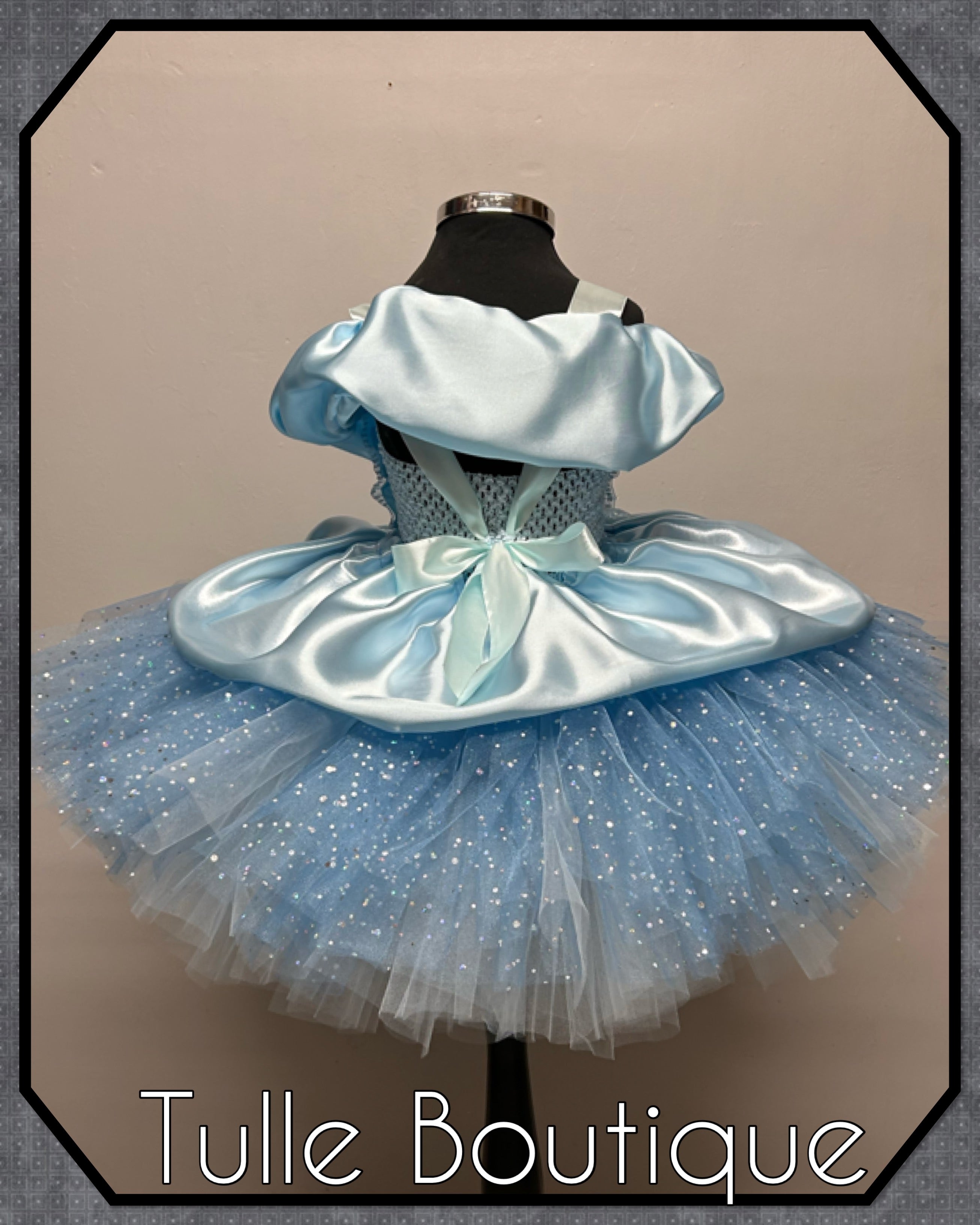 Girls toddlers Disney Princess Cinderella blue tutu dress, birthday ballgown, fancy dress costume