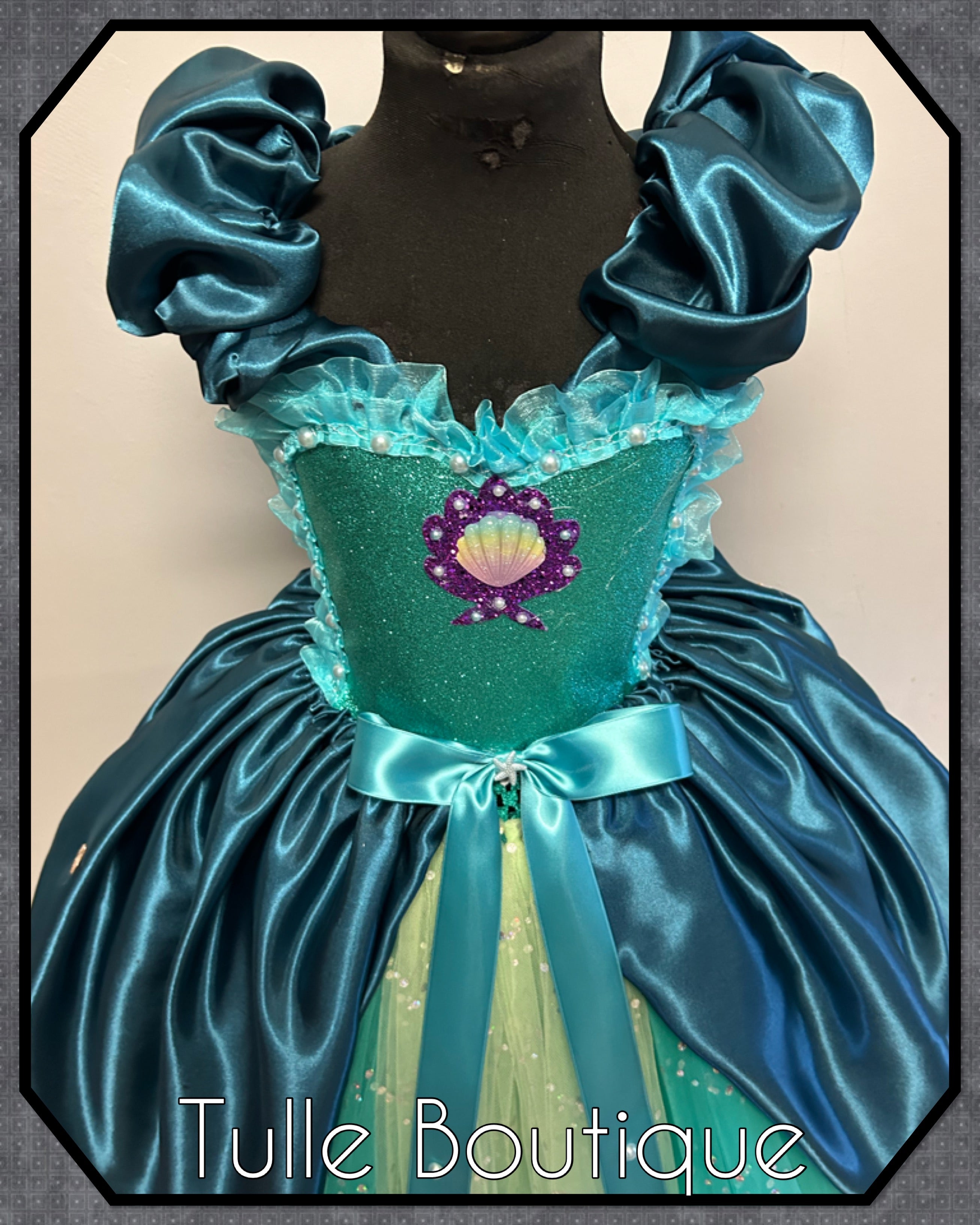 Girls toddlers The little Mermaid Princess Ariel tutu dress, ballgown, fancy dress costume full length