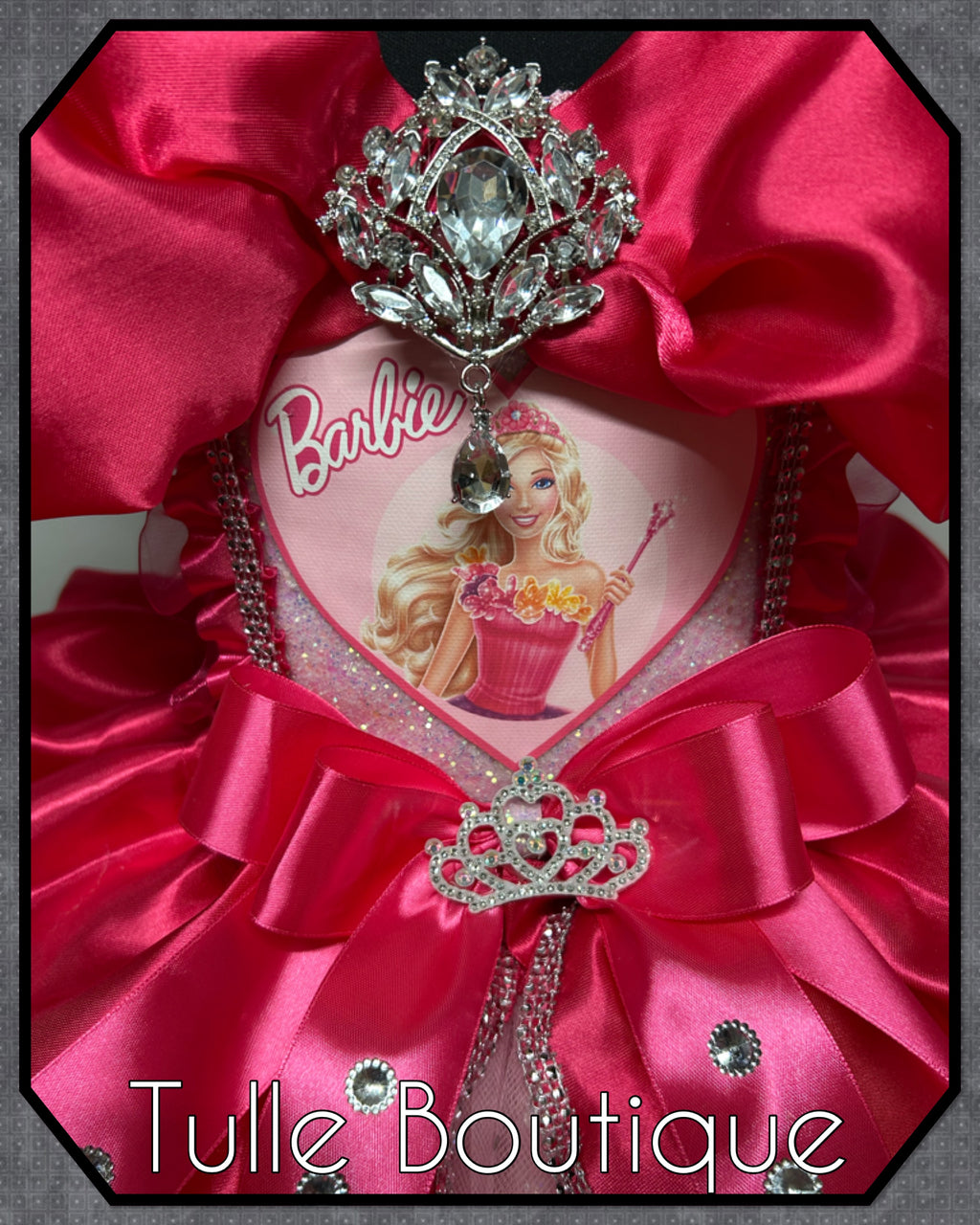 Girls toddlers Barbie Hotpink Princess tutu dress, birthday ballgown, fancy dress costume