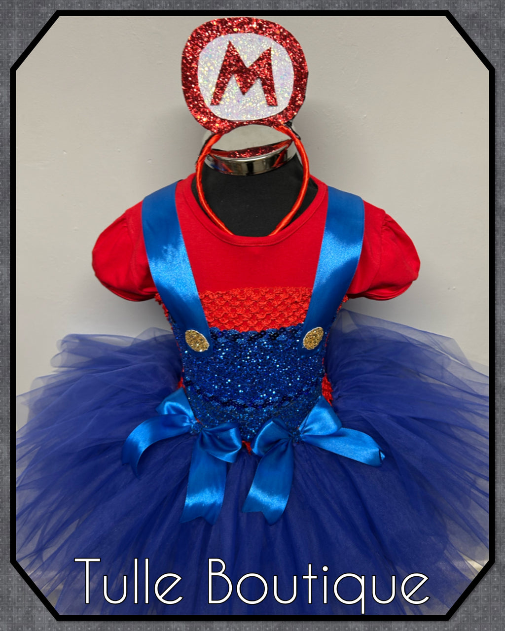 Girls toddlers Super Mario tutu dress, book day fancy dress costume