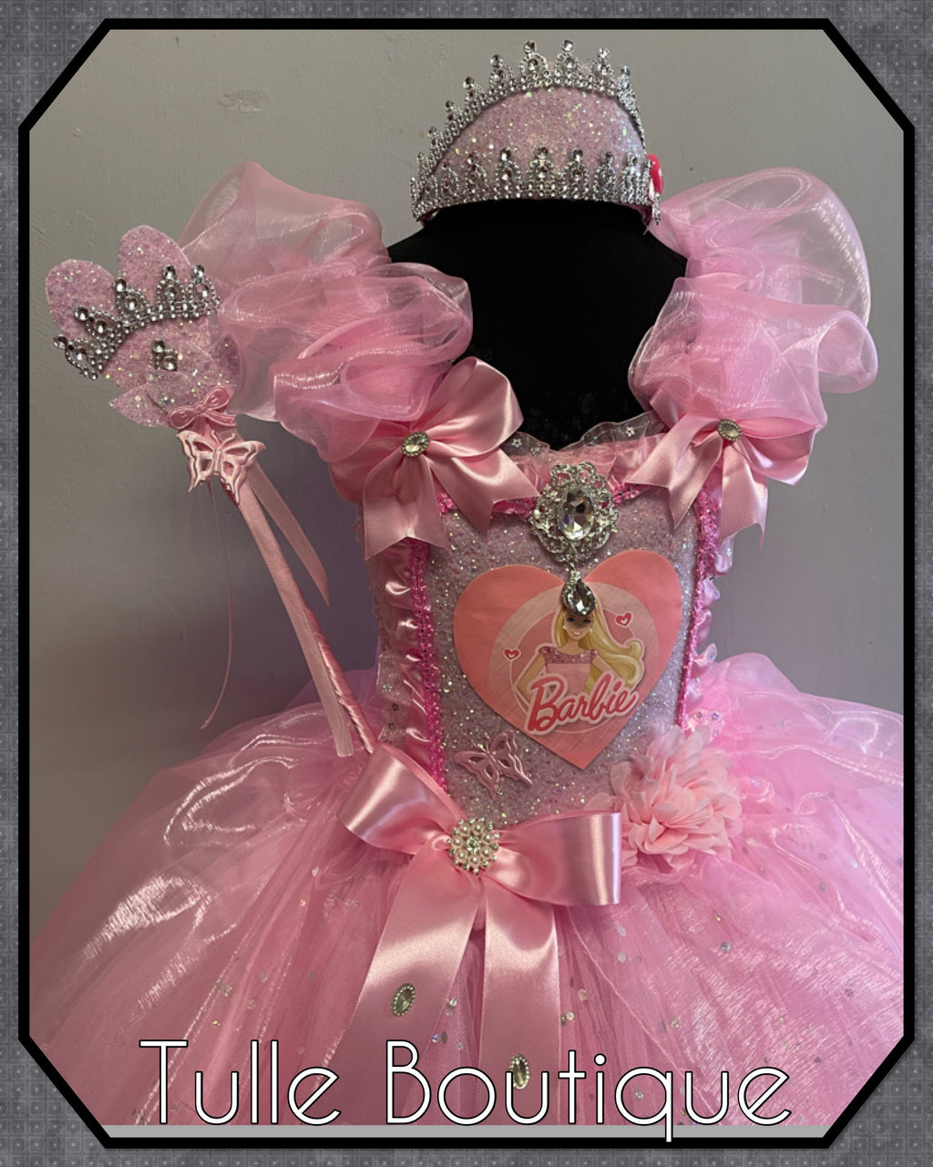 Girls toddlers Princess Barbie organza tutu dress, ballgown, fancy dress costume full length ballgown