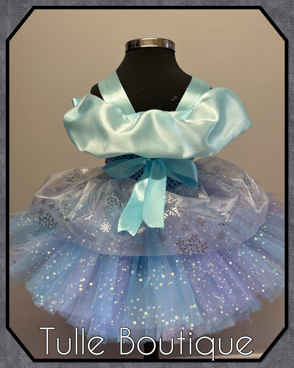 Girls toddlers Frozen Elsa and Anna tutu dress, blue and lilac ballgown, fancy dress costume