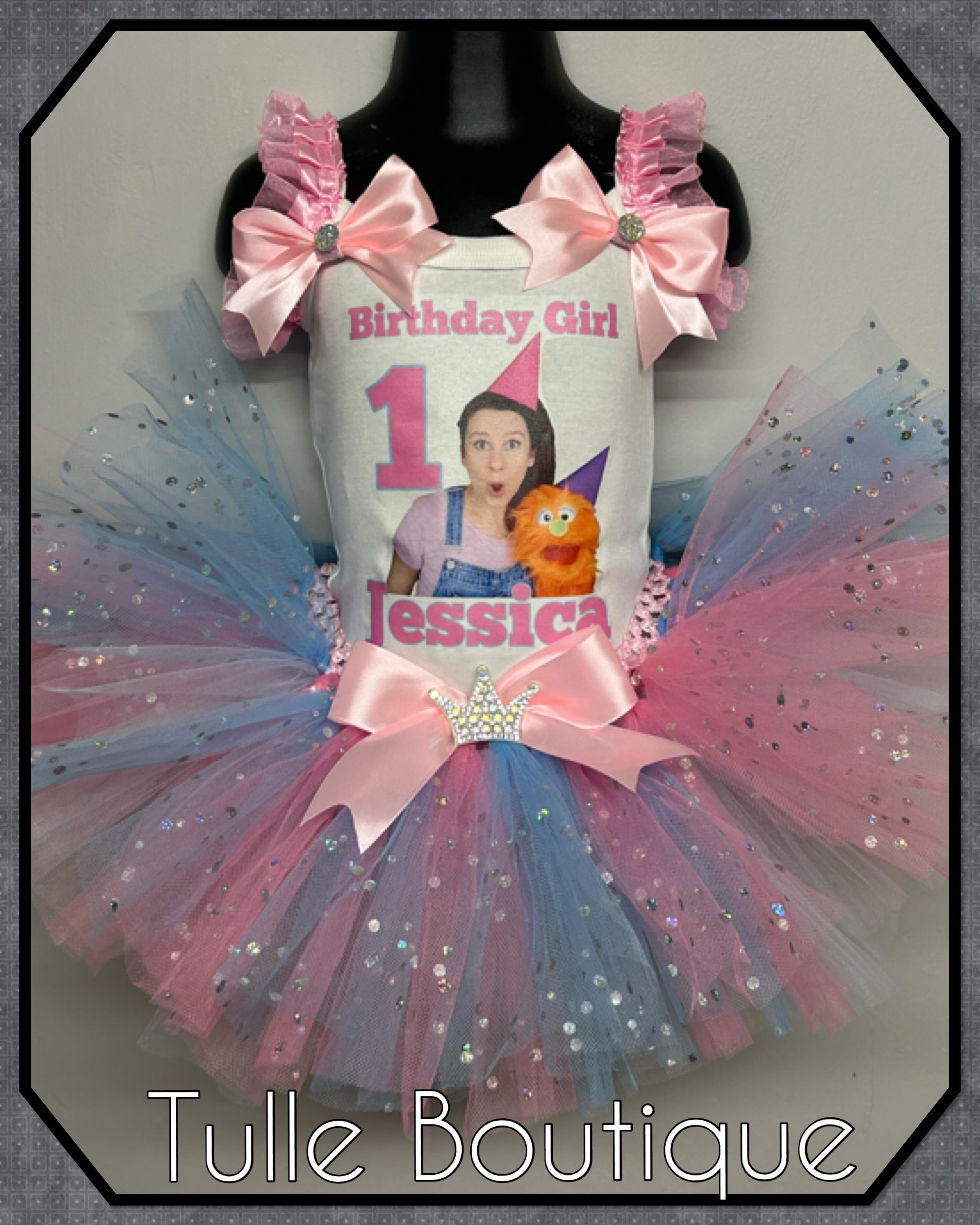 Girls toddlers Ms.Rachel birthday tutu outfit fancy dress costume