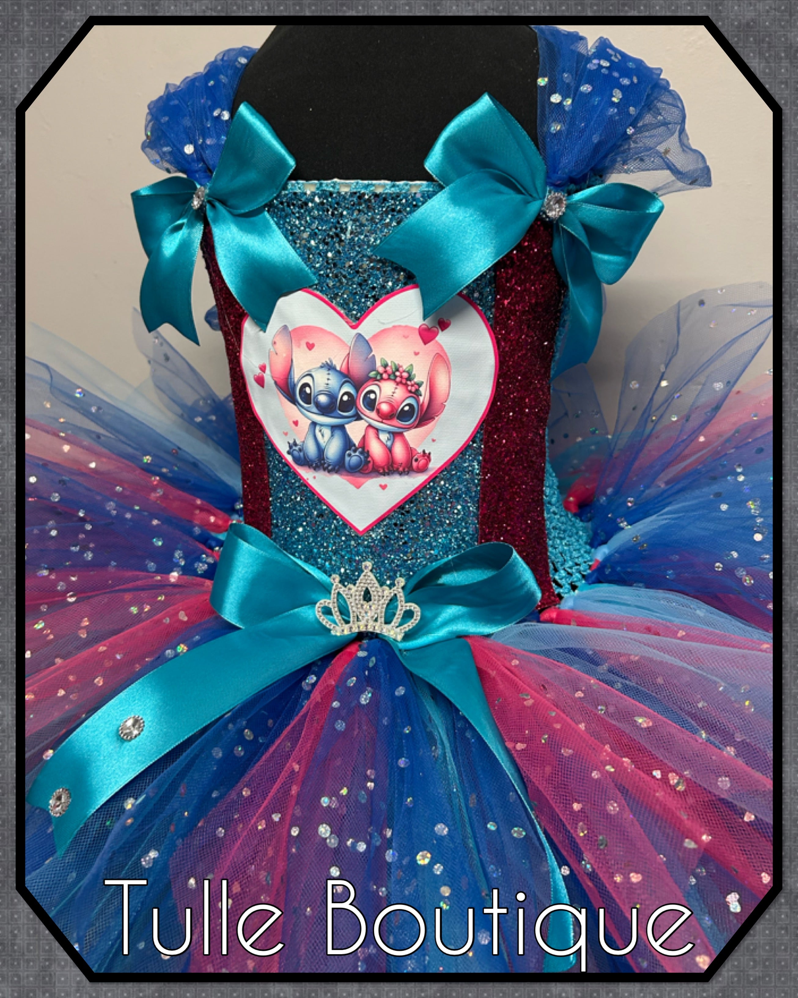 Girls toddlers Stitch and Angel tutu dress, ballgown, fancy dress costume