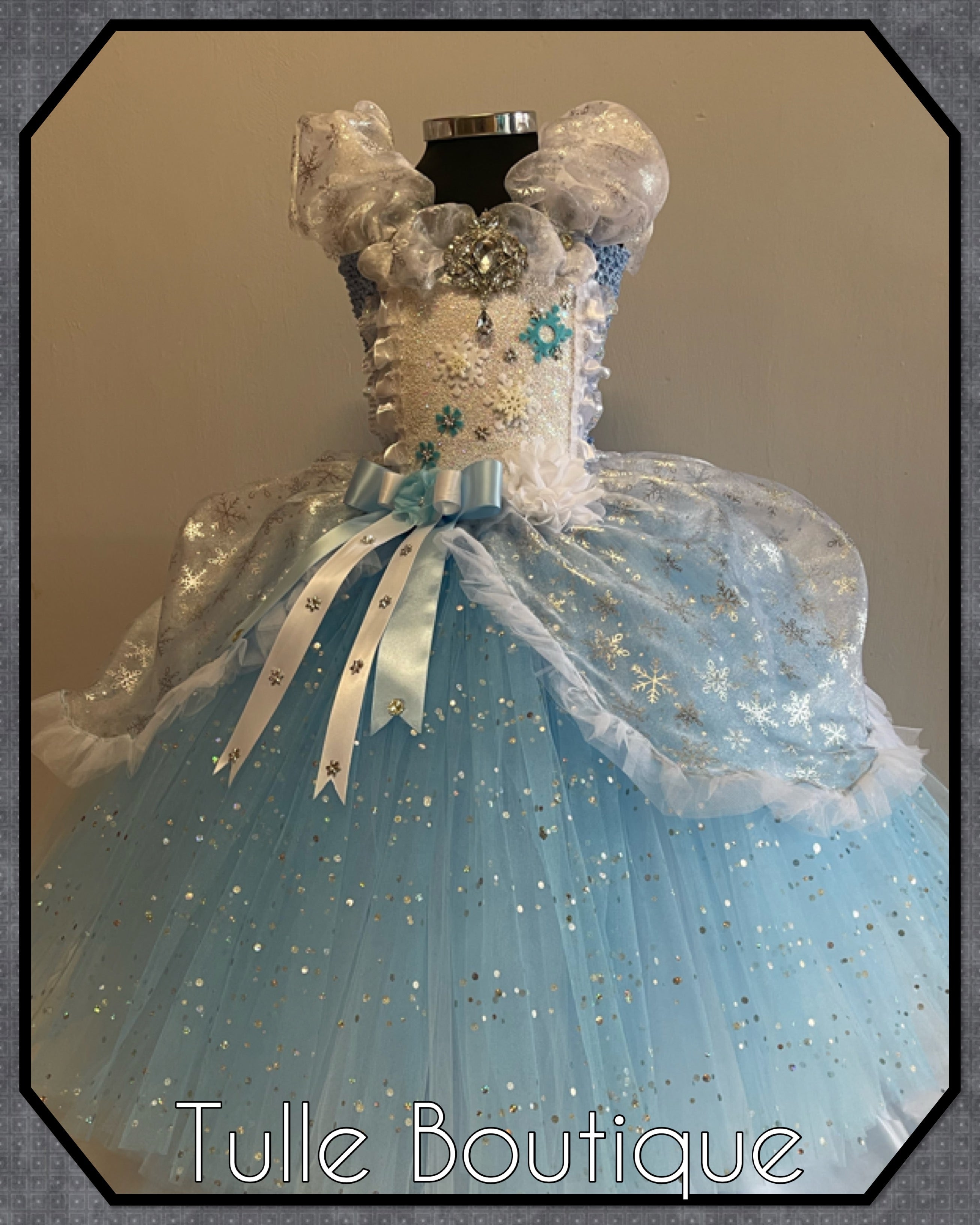 Girls toddlers Snowflake Princess ballgown, fancy dress costume full length