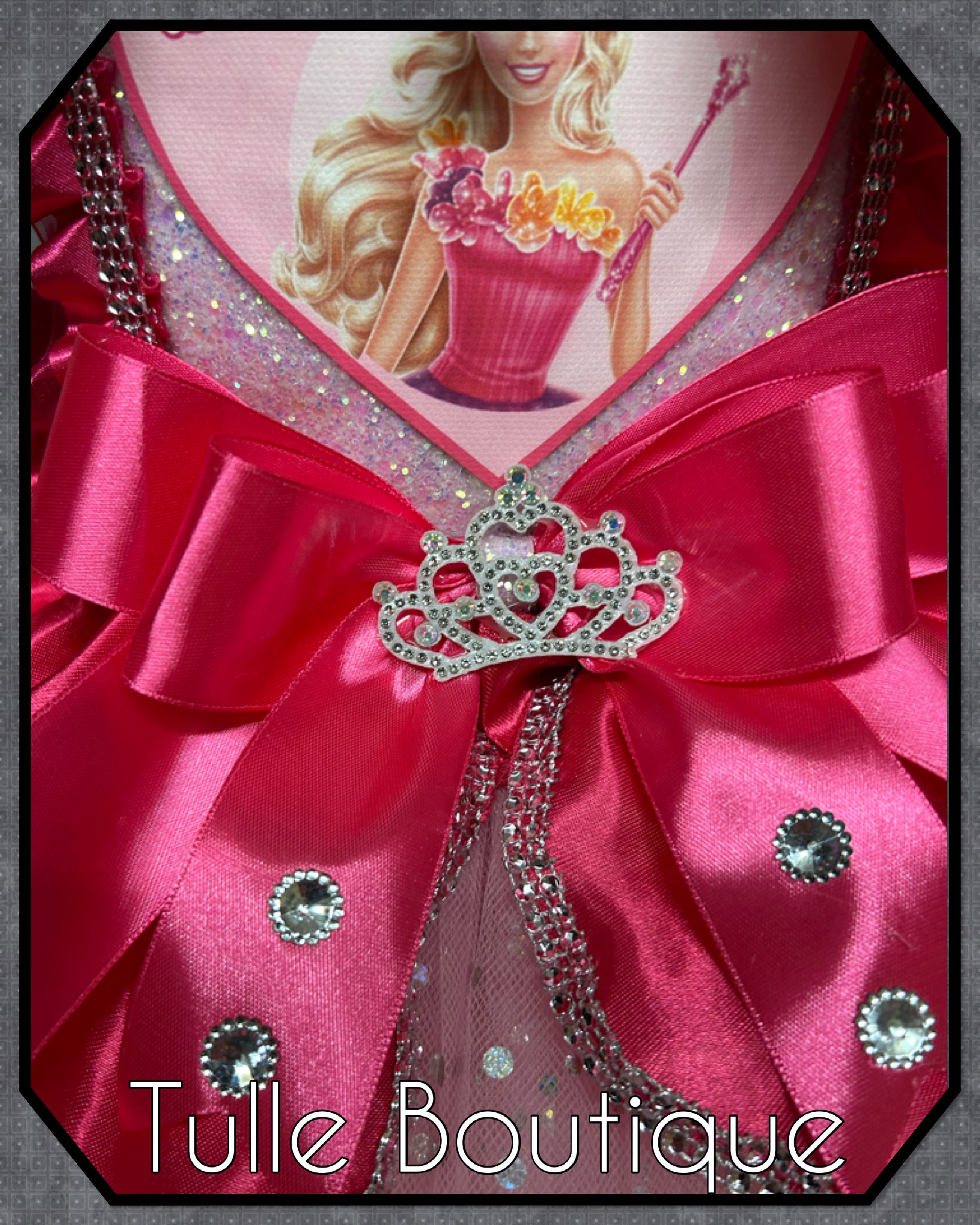 Girls toddlers Barbie Hotpink Princess tutu dress, birthday ballgown, fancy dress costume