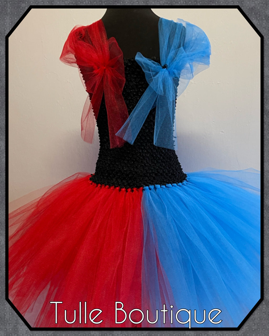 Girls toddlers Superhero Harley Quinn  tutu dress, ballgown, fancy dress costume