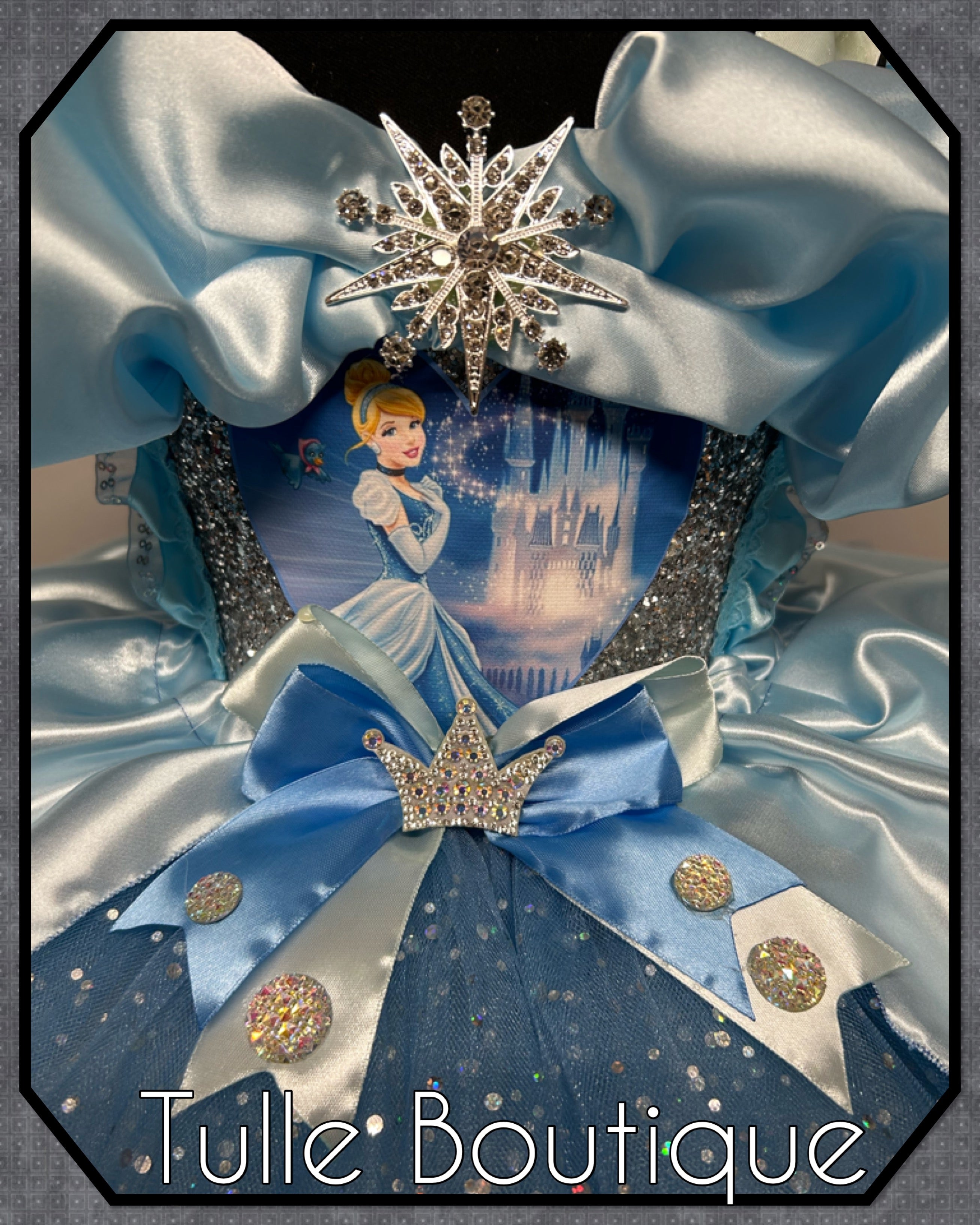 Girls toddlers Disney Princess Cinderella blue tutu dress, birthday ballgown, fancy dress costume