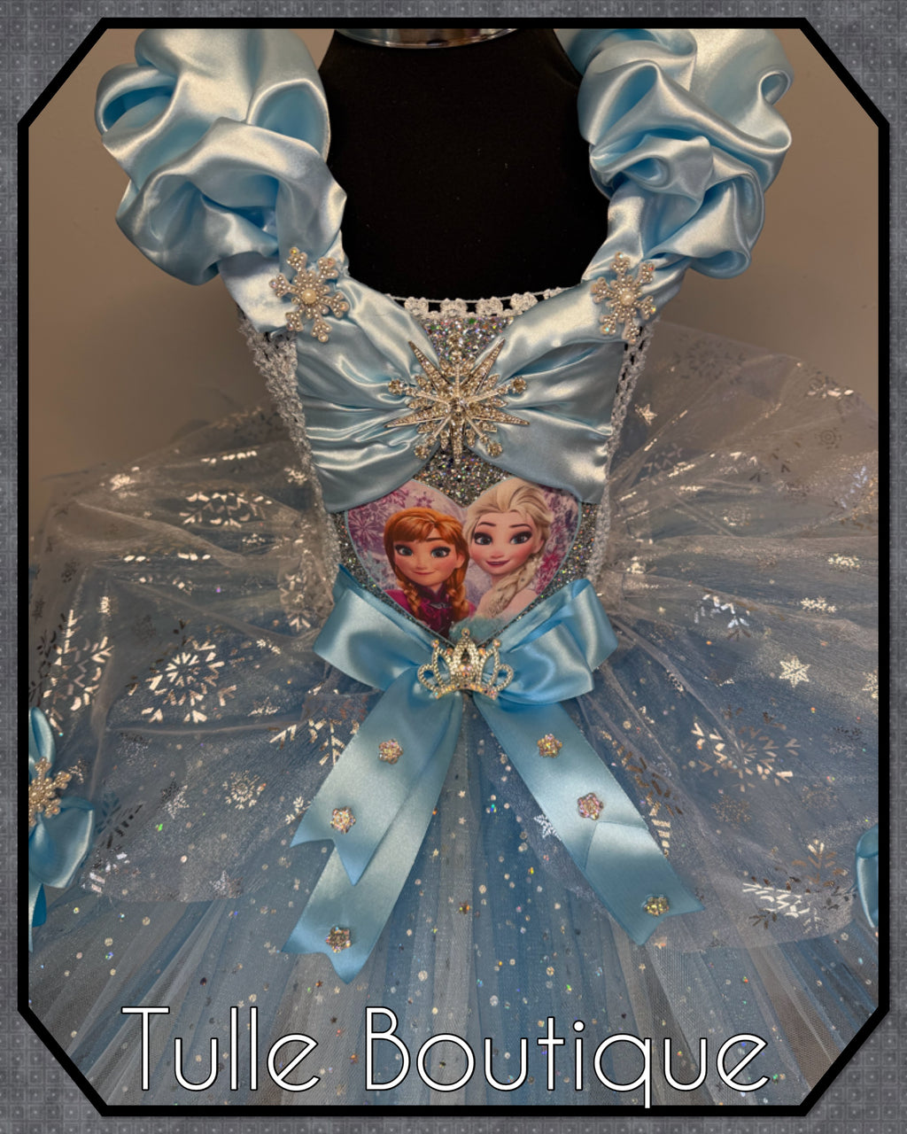 Girls toddlers Princess Elsa sky blue satin tutu dress, frozen ballgown, fancy dress costume