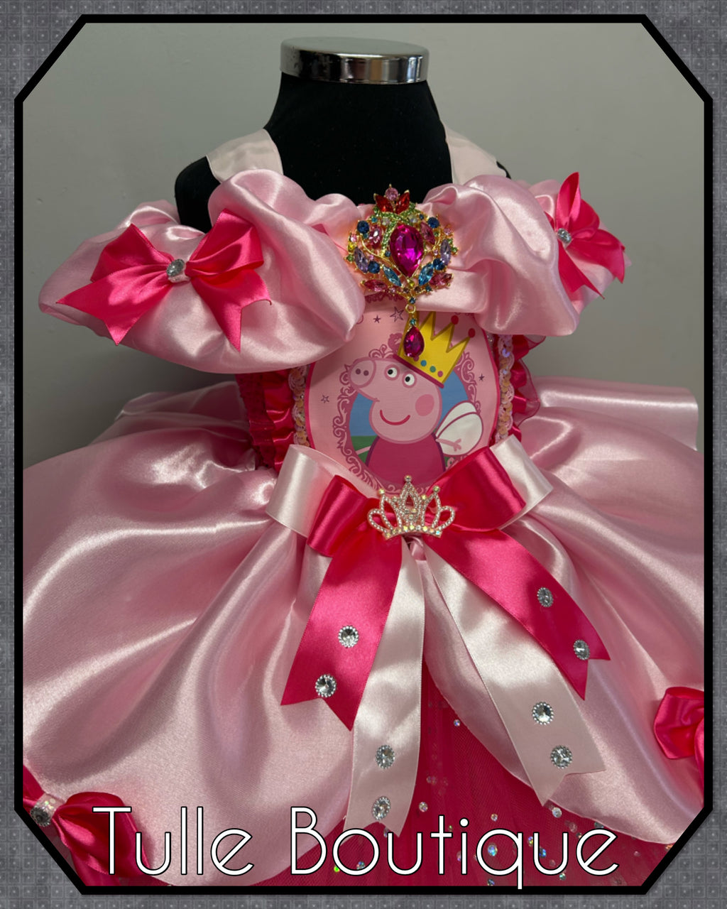 Girls toddlers Princess peppa pig pink tutu dress, birthday ballgown, fancy dress costume