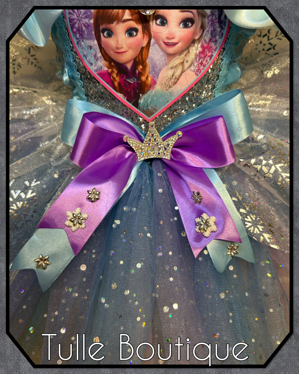 Girls toddlers Frozen Elsa and Anna tutu dress, blue and lilac ballgown, fancy dress costume