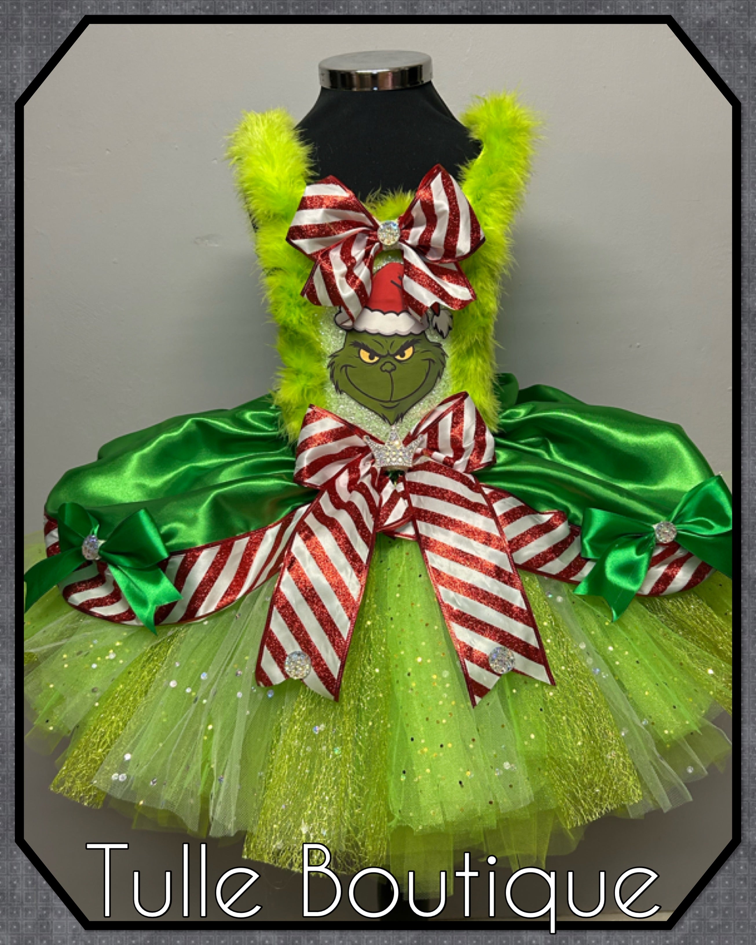 Girls toddlers The Christmas Grinch  tutu dress,ballgown, fancy dress costume