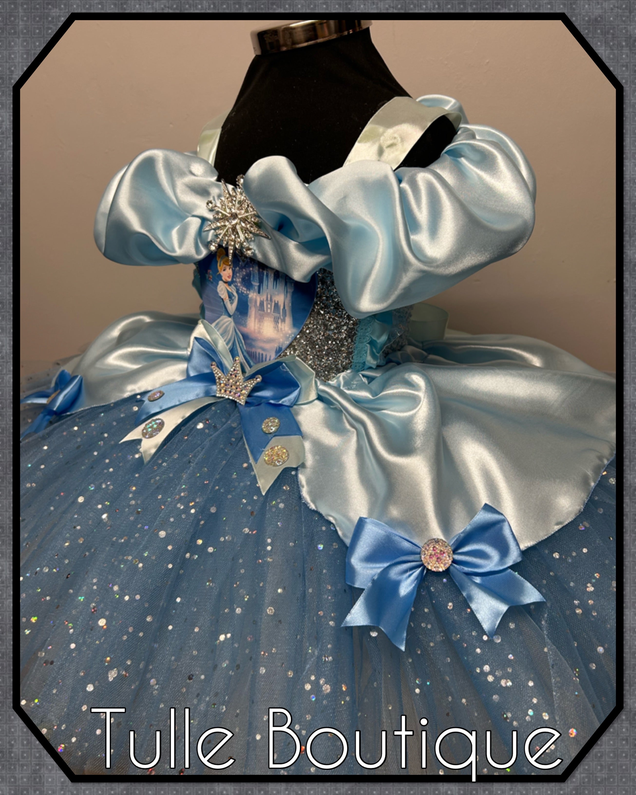 Girls toddlers Disney Princess Cinderella blue tutu dress, birthday ballgown, fancy dress costume
