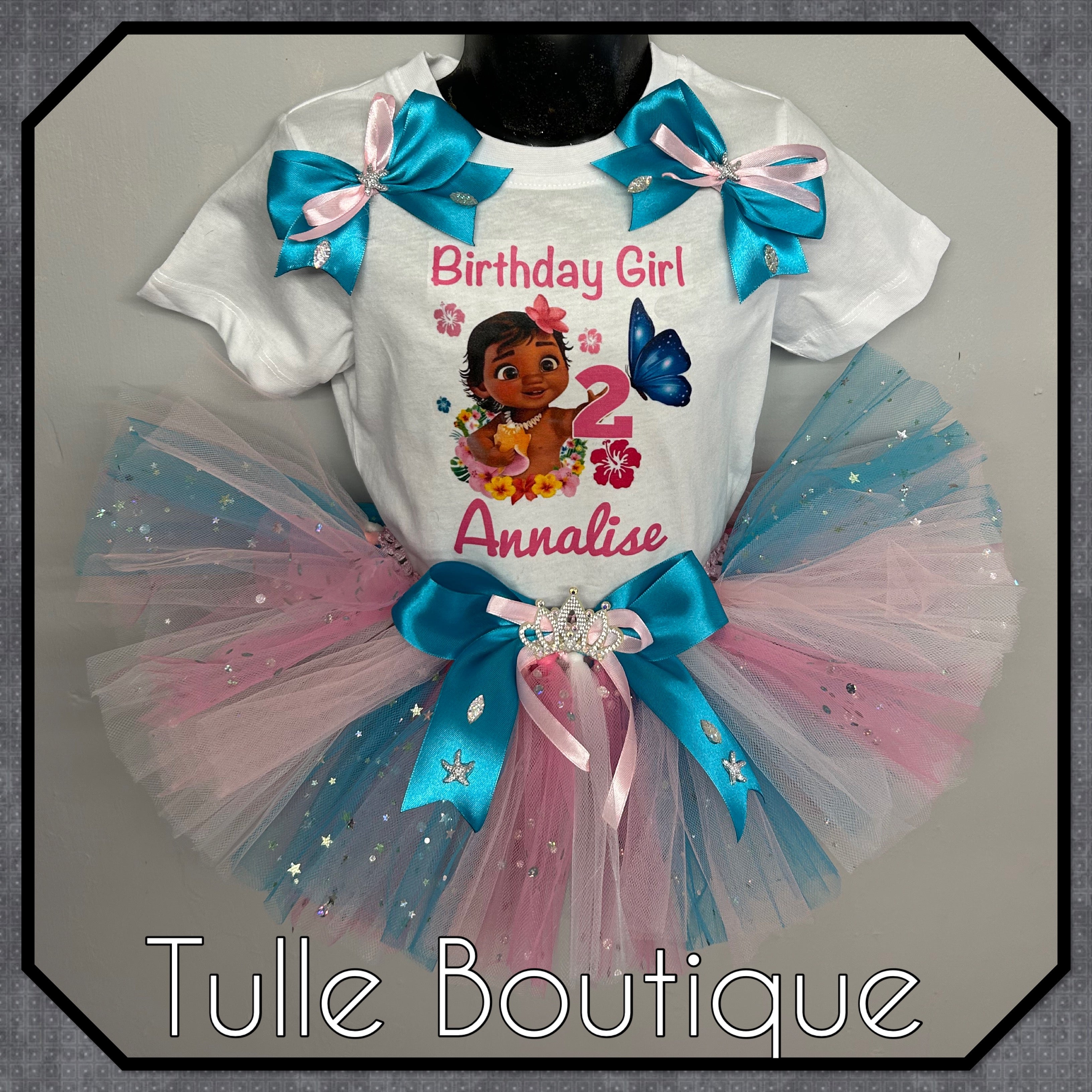 Girls toddlers Baby Moana birthday tutu outfit fancy dress costume