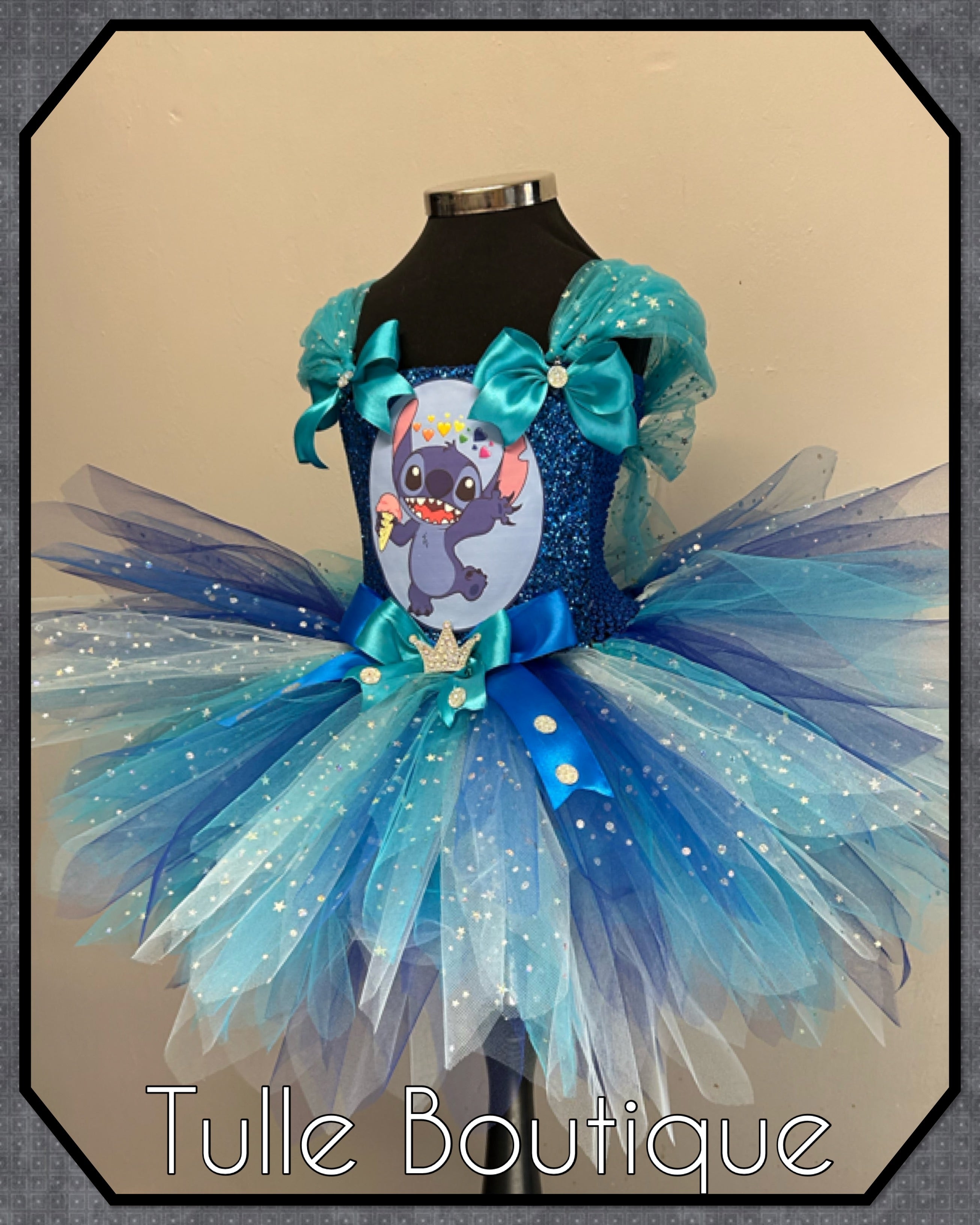 Girls toddlers Stitch tutu dress, ballgown, fancy dress costume