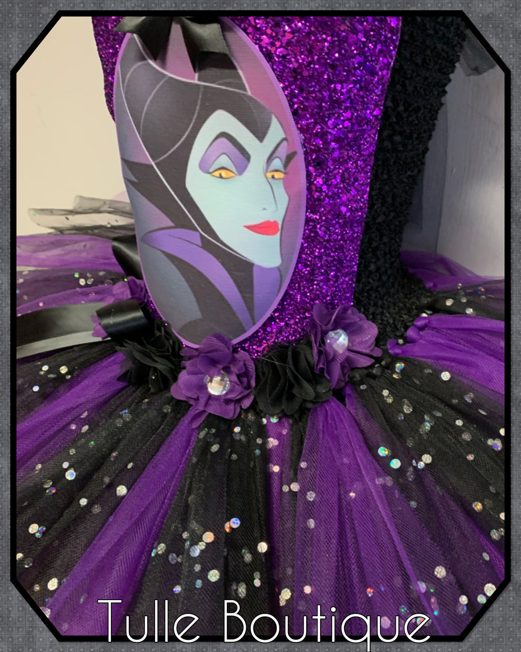 Girls toddlers Halloween Maleficent tutu dress, ballgown, fancy dress costume