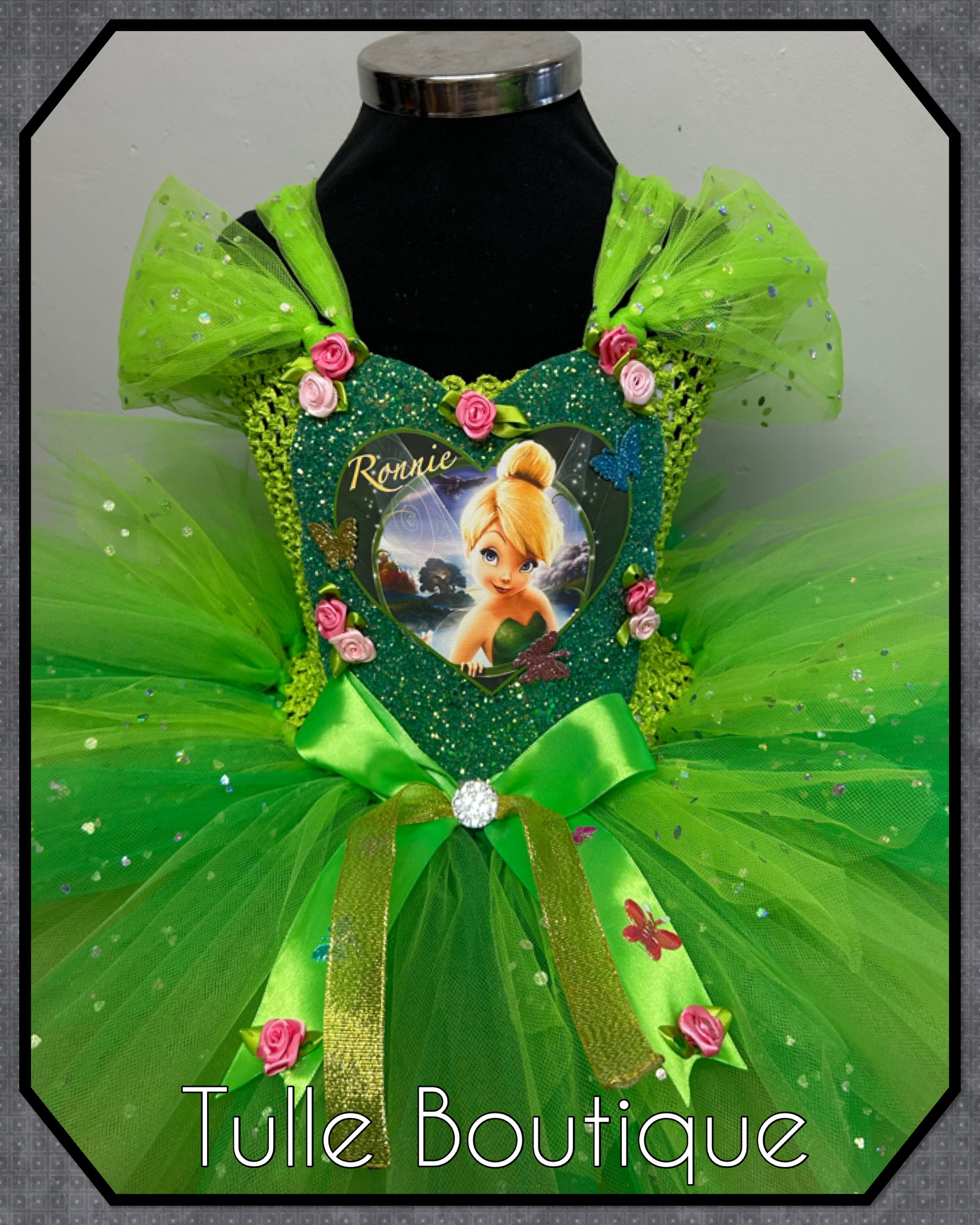 Girls toddlers Tinkerbell green  tutu dress, ballgown, fancy dress costume