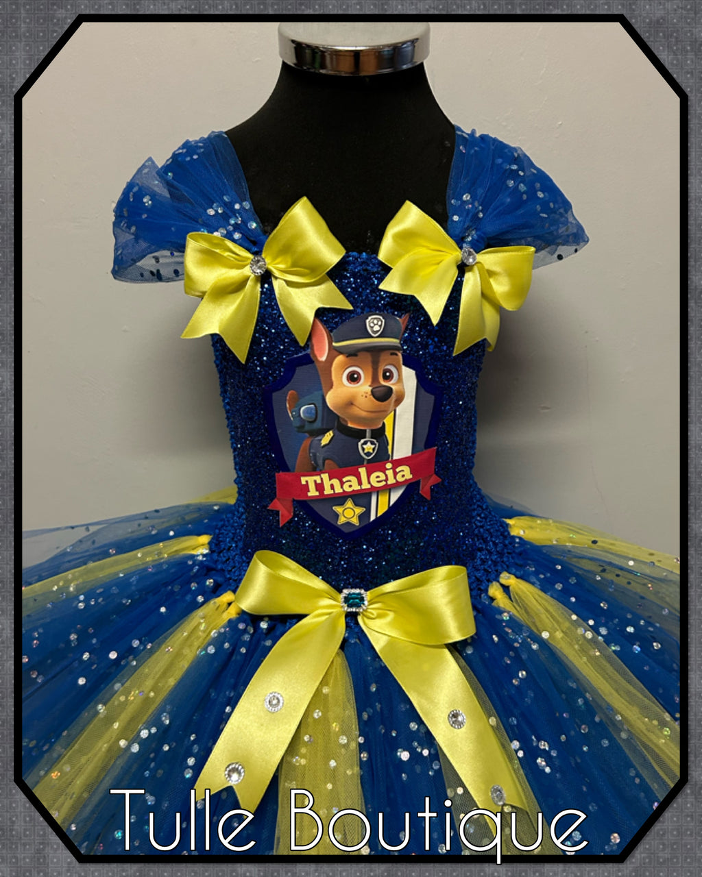 Girls toddlers Chase pup tutu dress, ballgown, paw patrol fancy dress costume