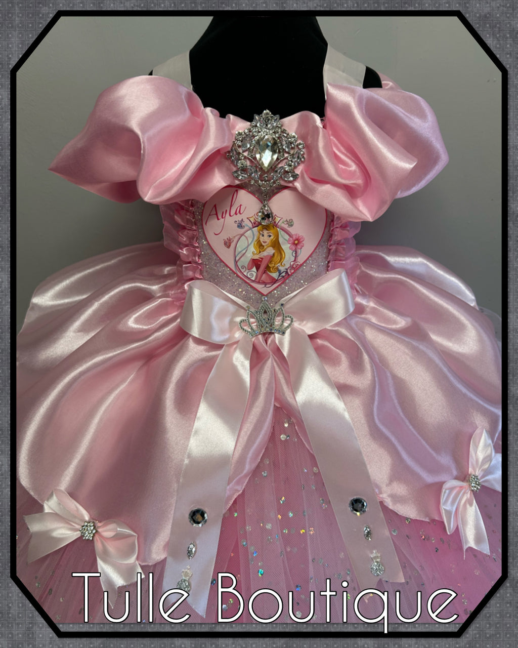 Girls toddlers Princess Aurora sleeping beauty tutu dress, ballgown, fancy dress costume full length