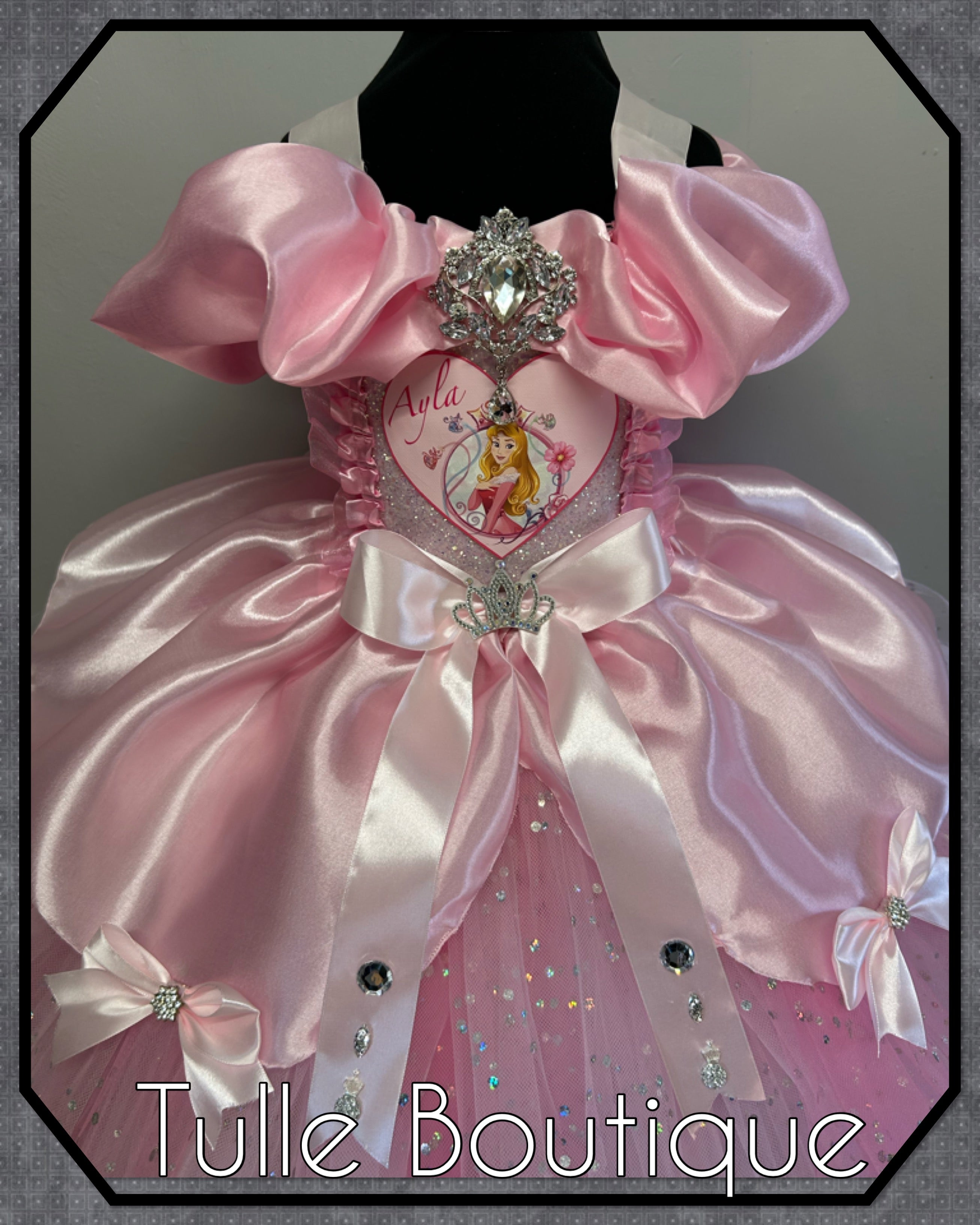 Girls toddlers Princess Aurora sleeping beauty tutu dress, ballgown, fancy dress costume full length