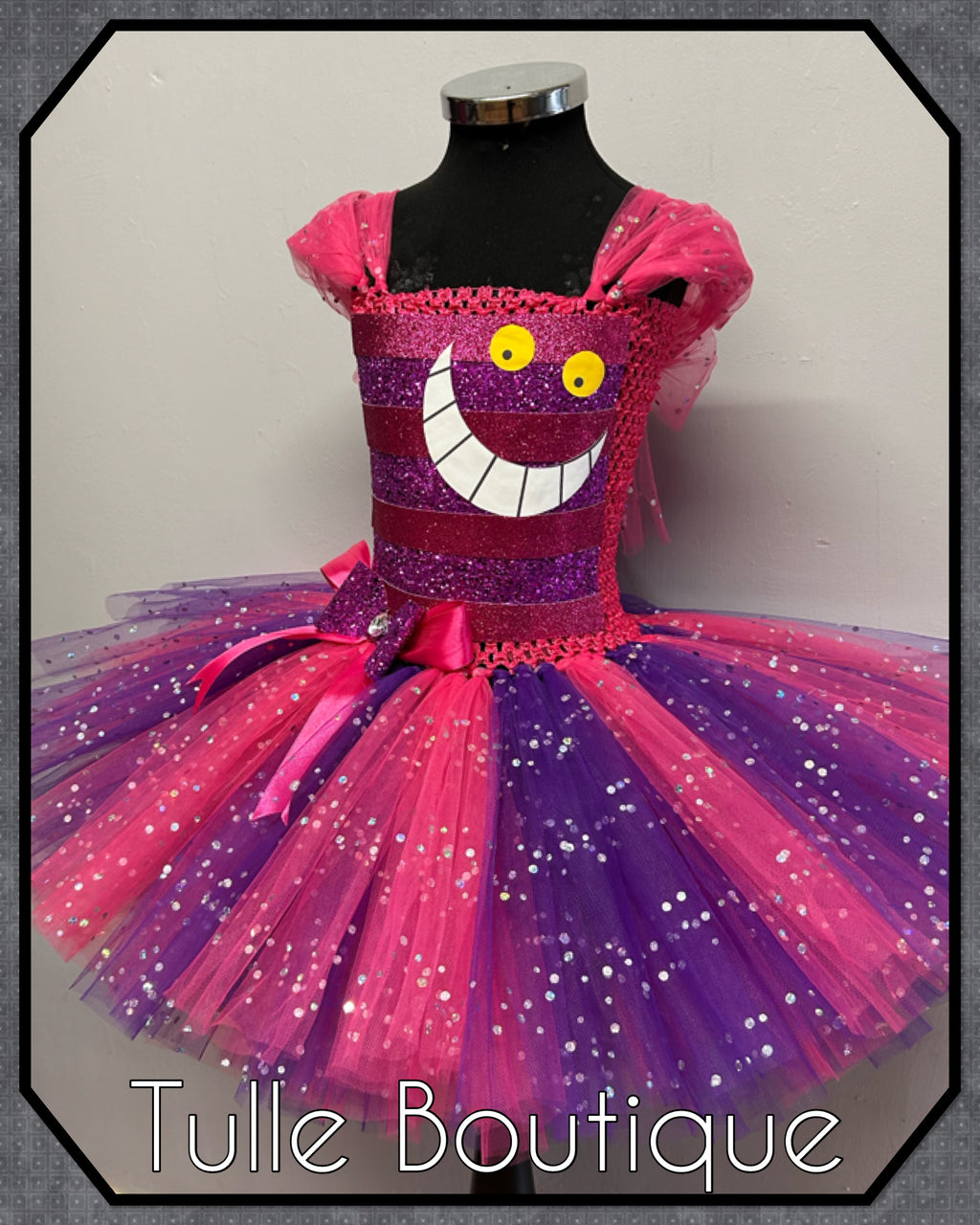 Girls toddlers Cheshire Cat tutu dress, ballgown, Alice in wonderland fancy dress costume