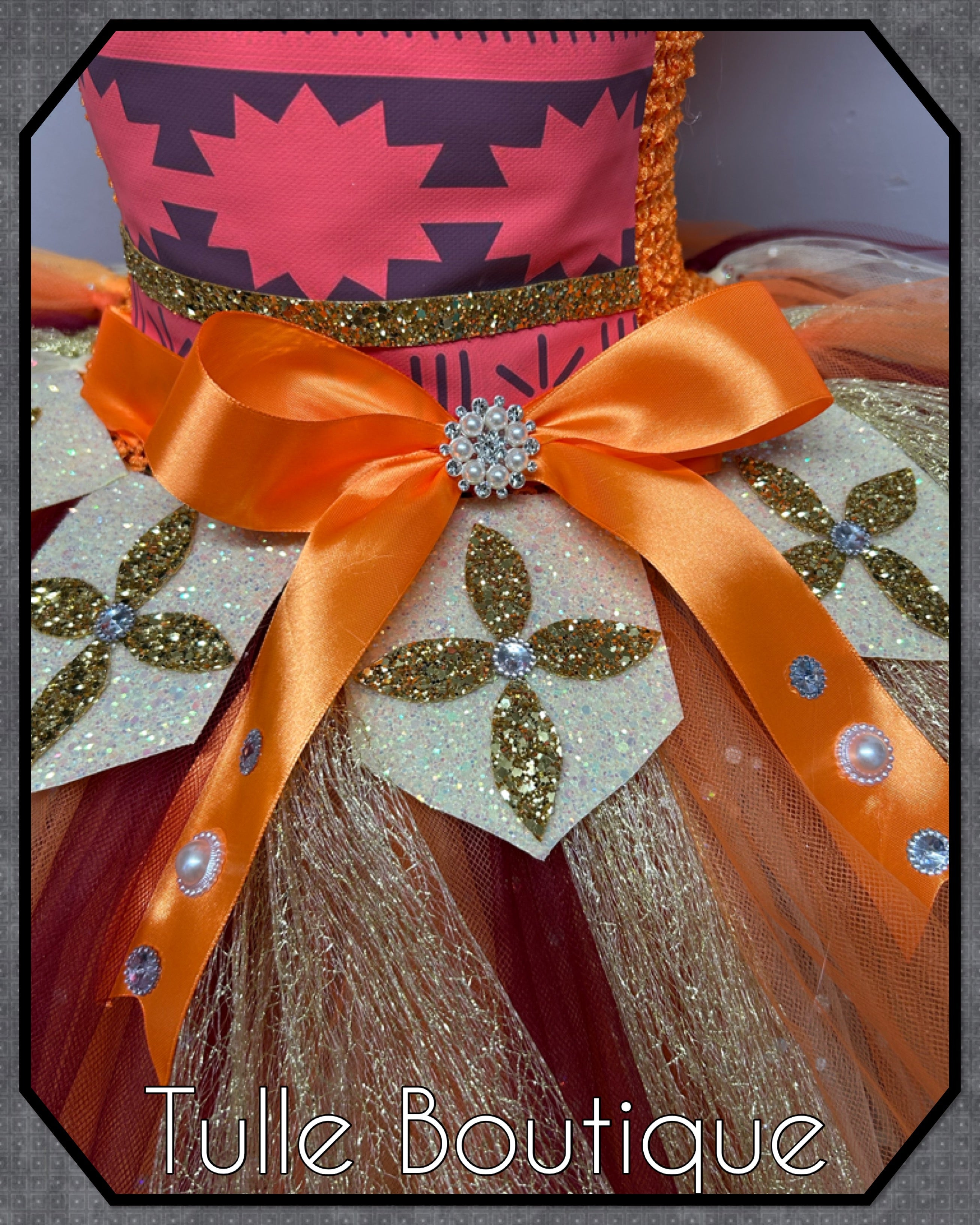 Girls toddlers Moana tutu birthday party dress,ballgown, fancy dress costume