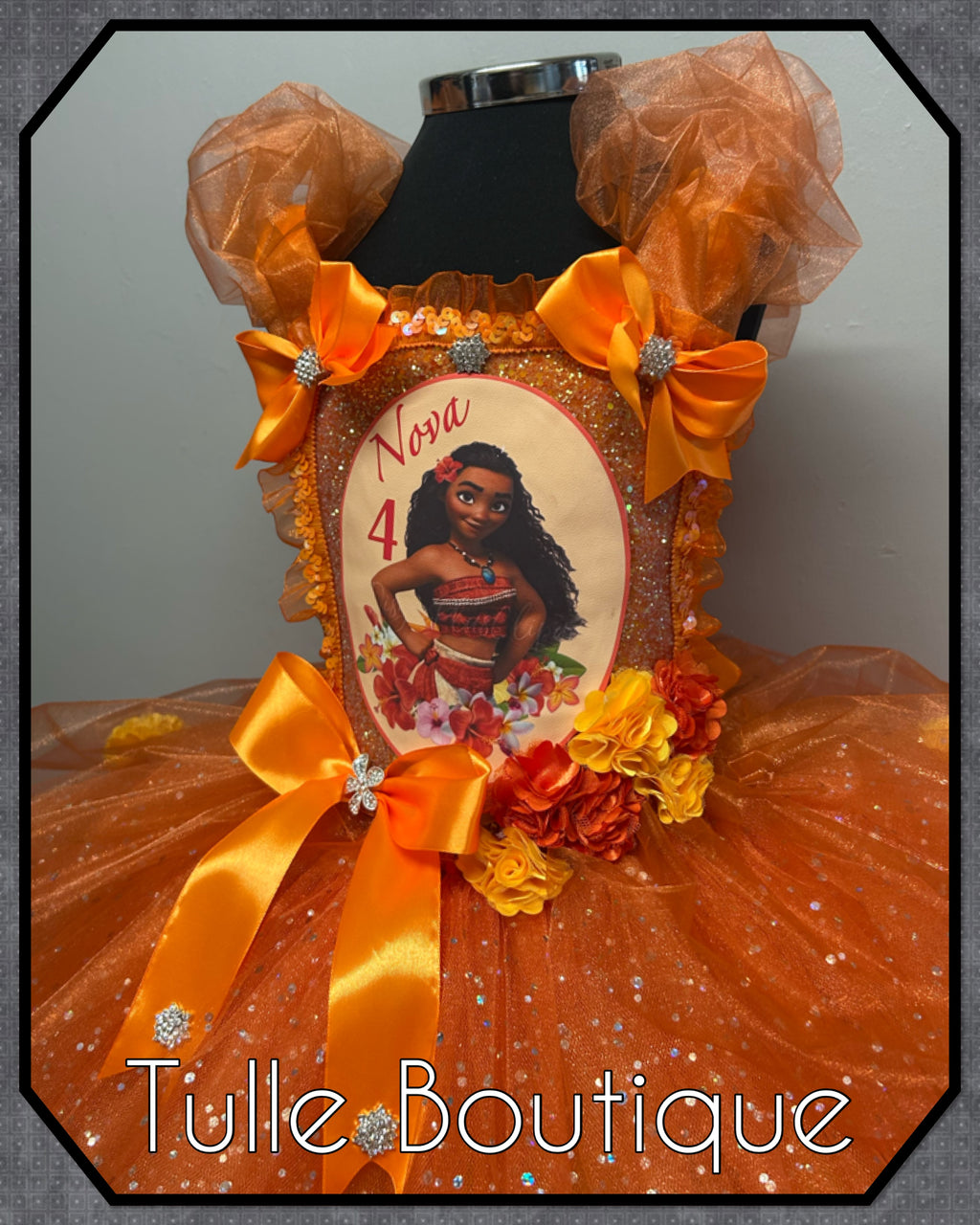 Girls toddlers Moana tutu birthday party dress,ballgown, fancy dress costume