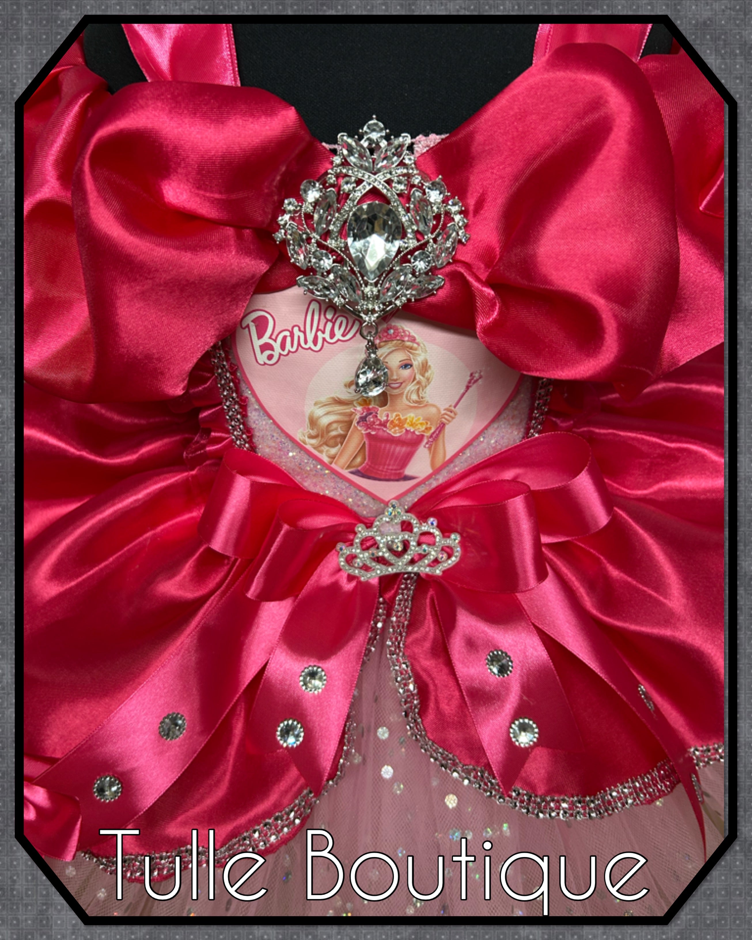 Girls toddlers Barbie Hotpink Princess tutu dress, birthday ballgown, fancy dress costume