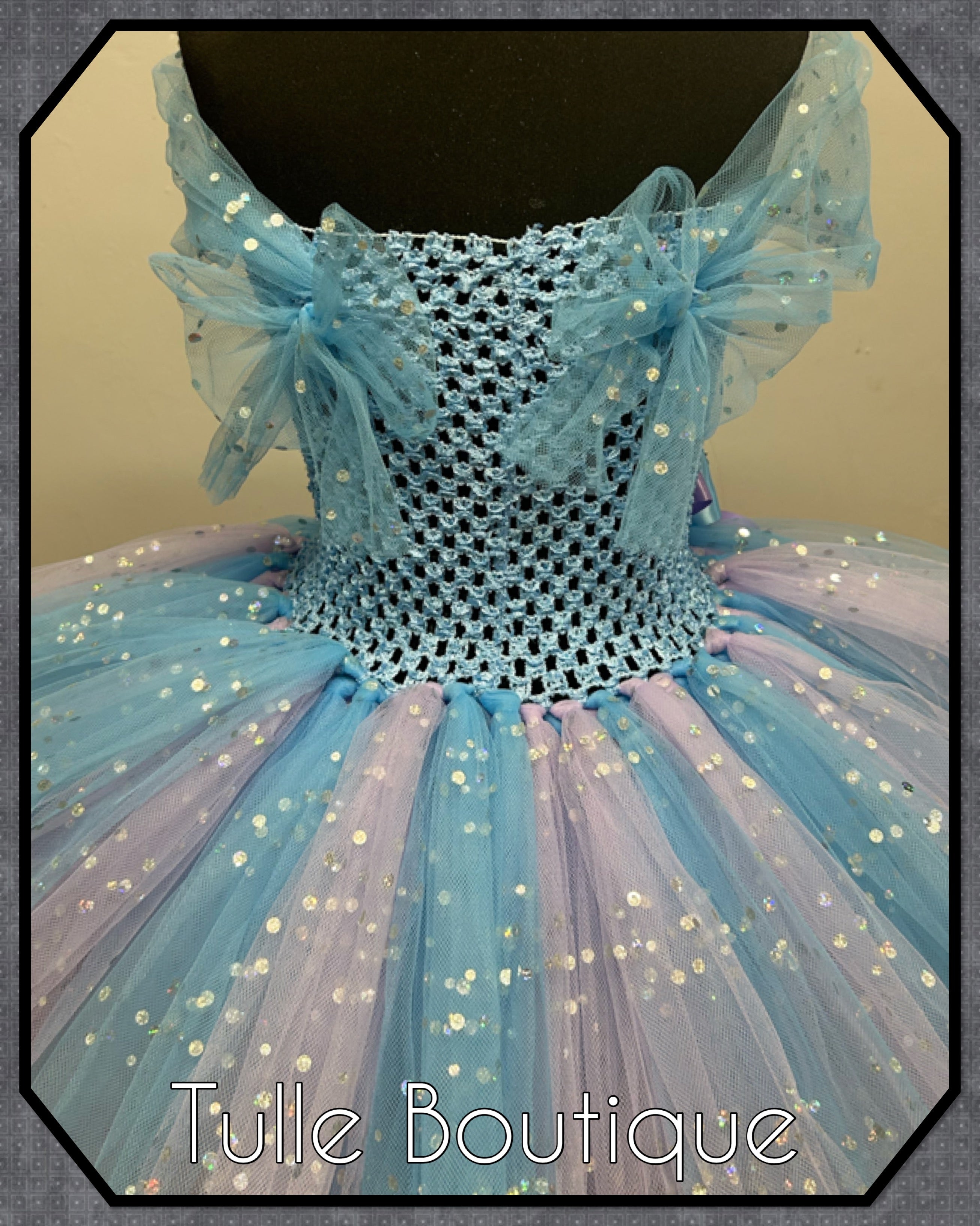 Girls toddlers Princess Elsa frozen tutu birthday party dress,lilac and blue ballgown, fancy dress costume